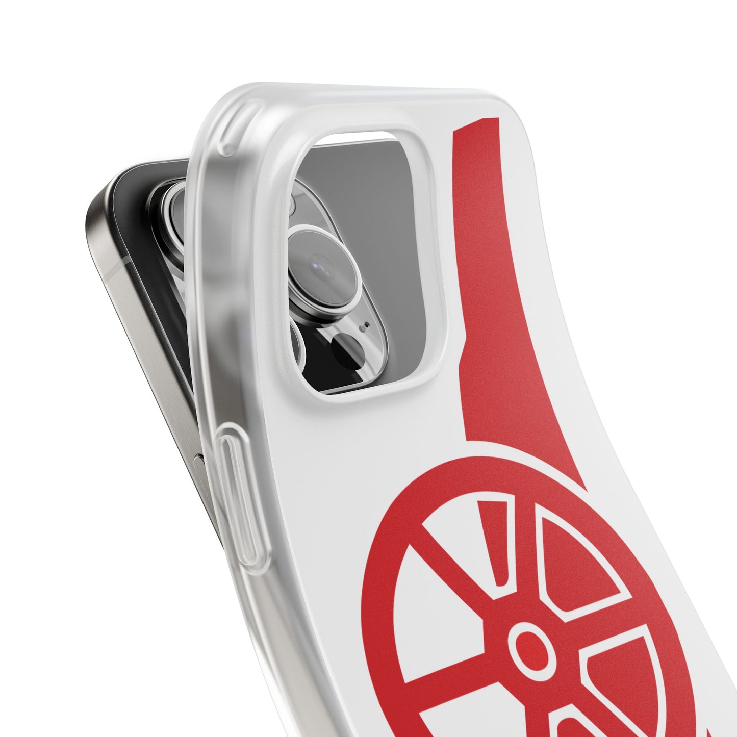 Arsenal Cannon White iPhone Flexi Case - iPhone 16, 15, 14, Plus/Pro/Pro Max