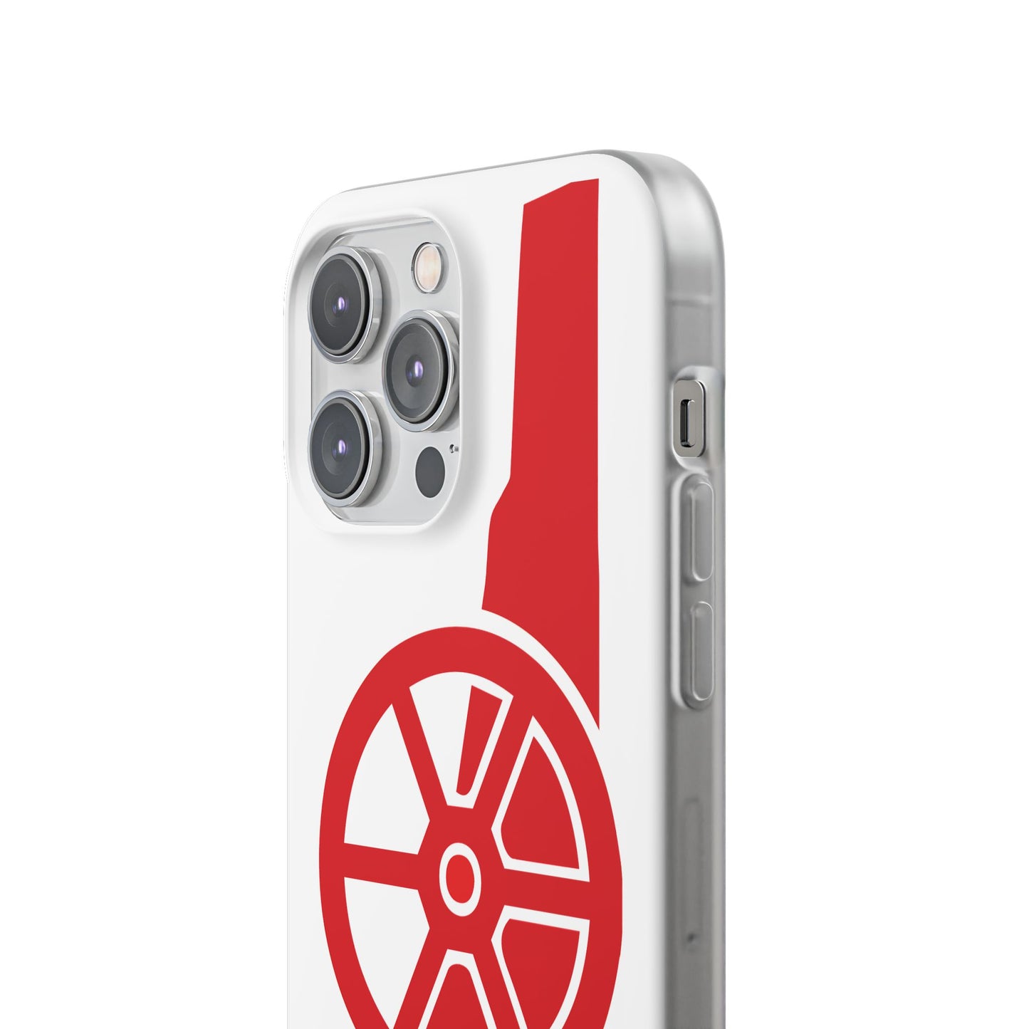 Arsenal Cannon White iPhone Flexi Case - iPhone 16, 15, 14, Plus/Pro/Pro Max