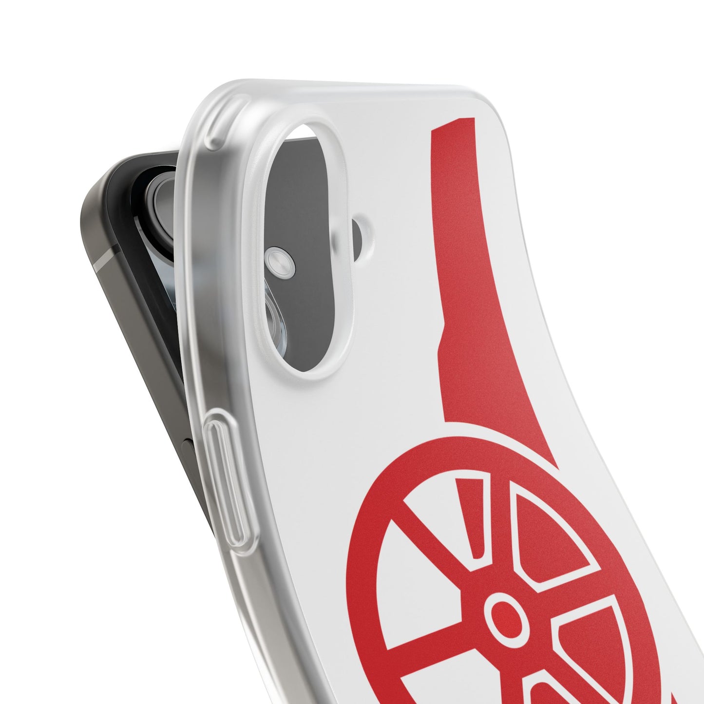 Arsenal Cannon White iPhone Flexi Case - iPhone 16, 15, 14, Plus/Pro/Pro Max