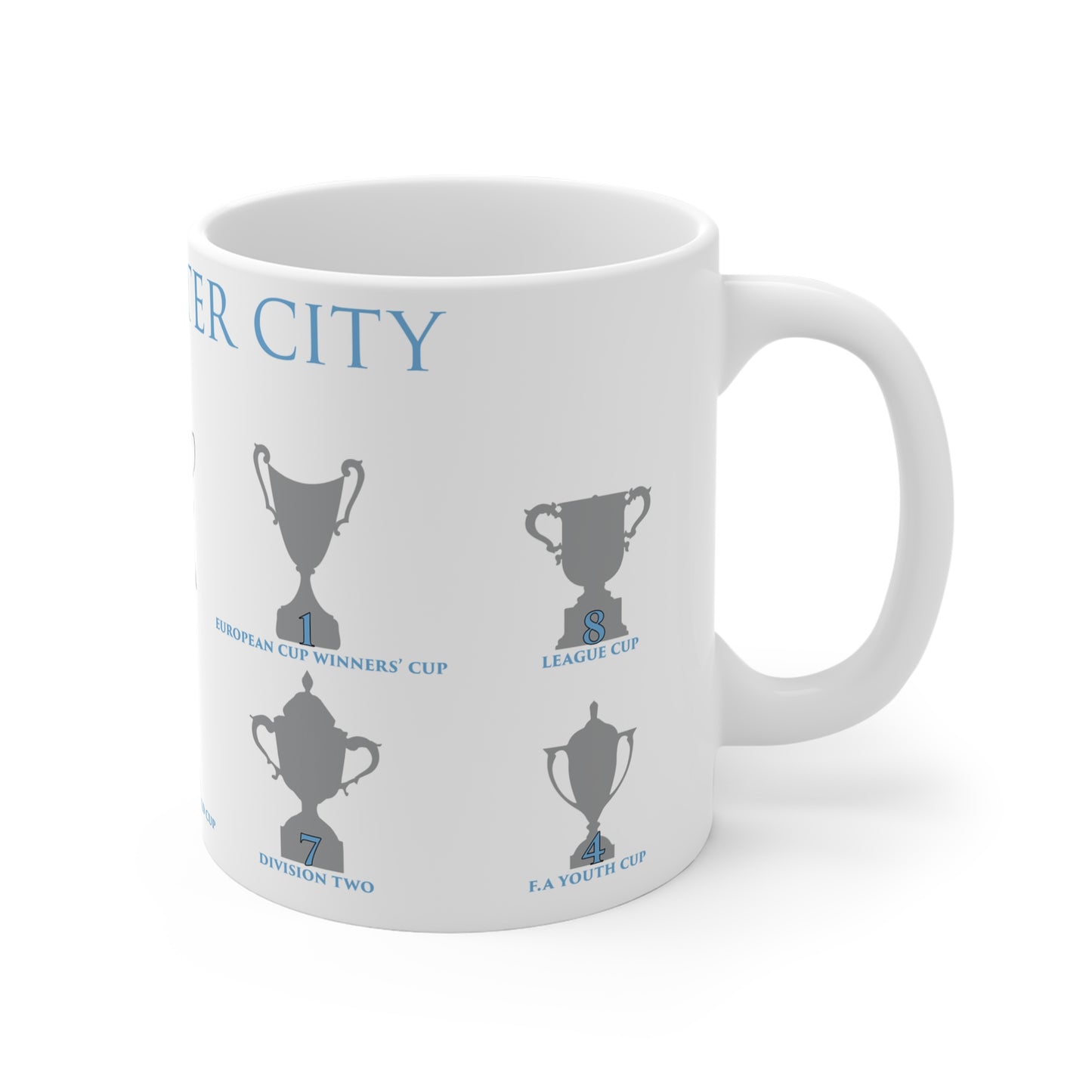 Manchester City Trophies Mug - White