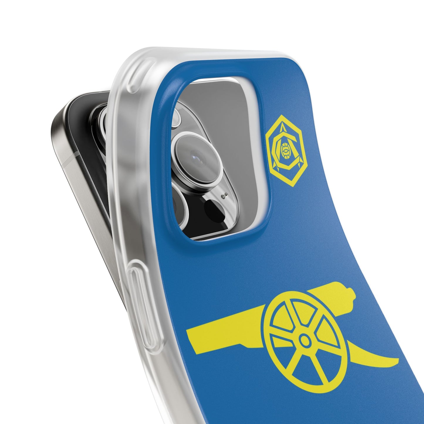 Arsenal Cannon & Monogram Blue iPhone Flexi Case - iPhone 16, 15, 14. Plus/Pro/Pro Max