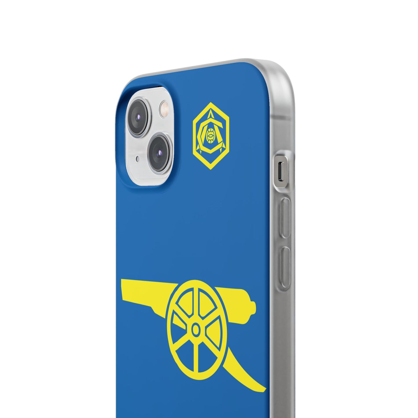 Arsenal Cannon & Monogram Blue iPhone Flexi Case - iPhone 16, 15, 14. Plus/Pro/Pro Max