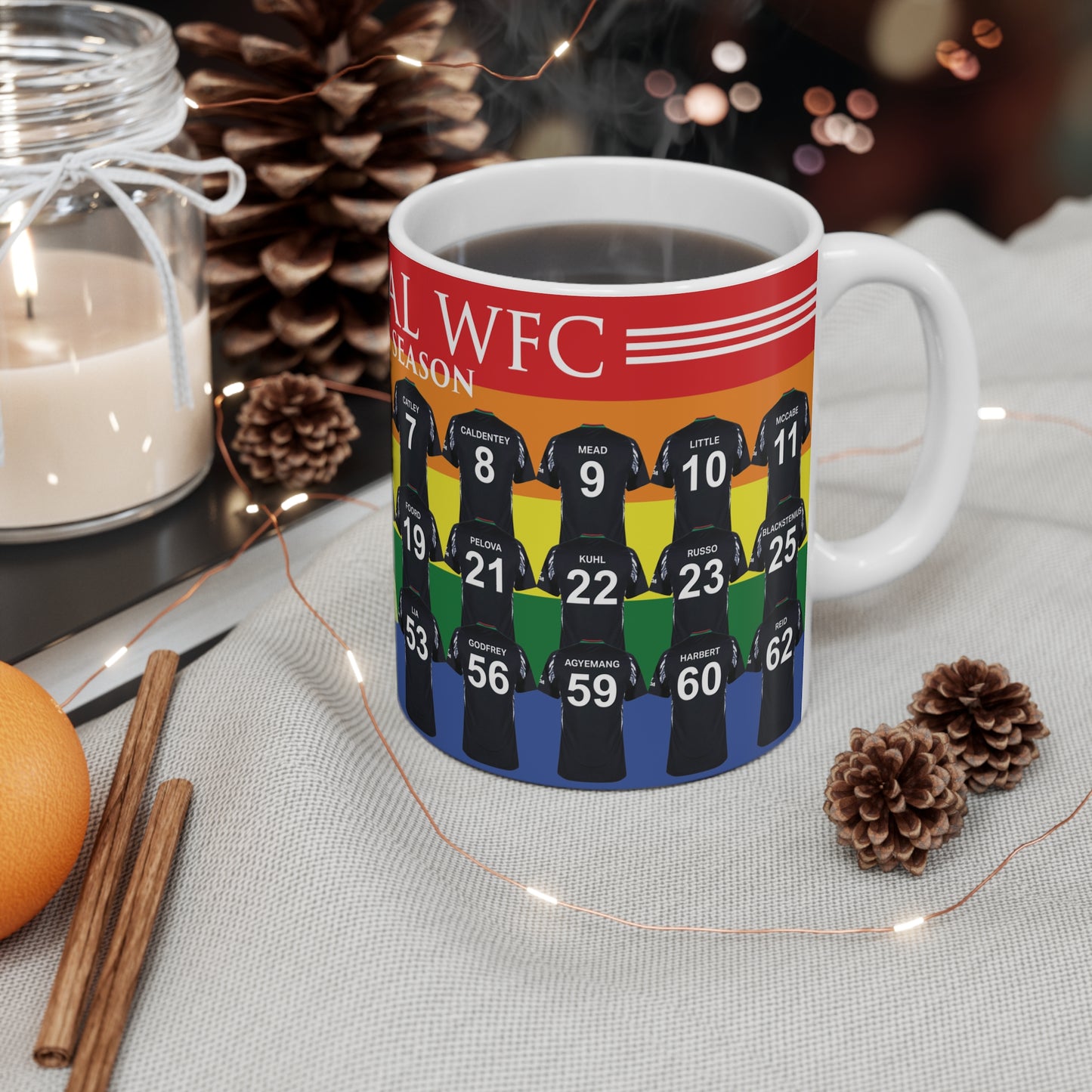 Arsenal Women Away Kit Mug - Rainbow