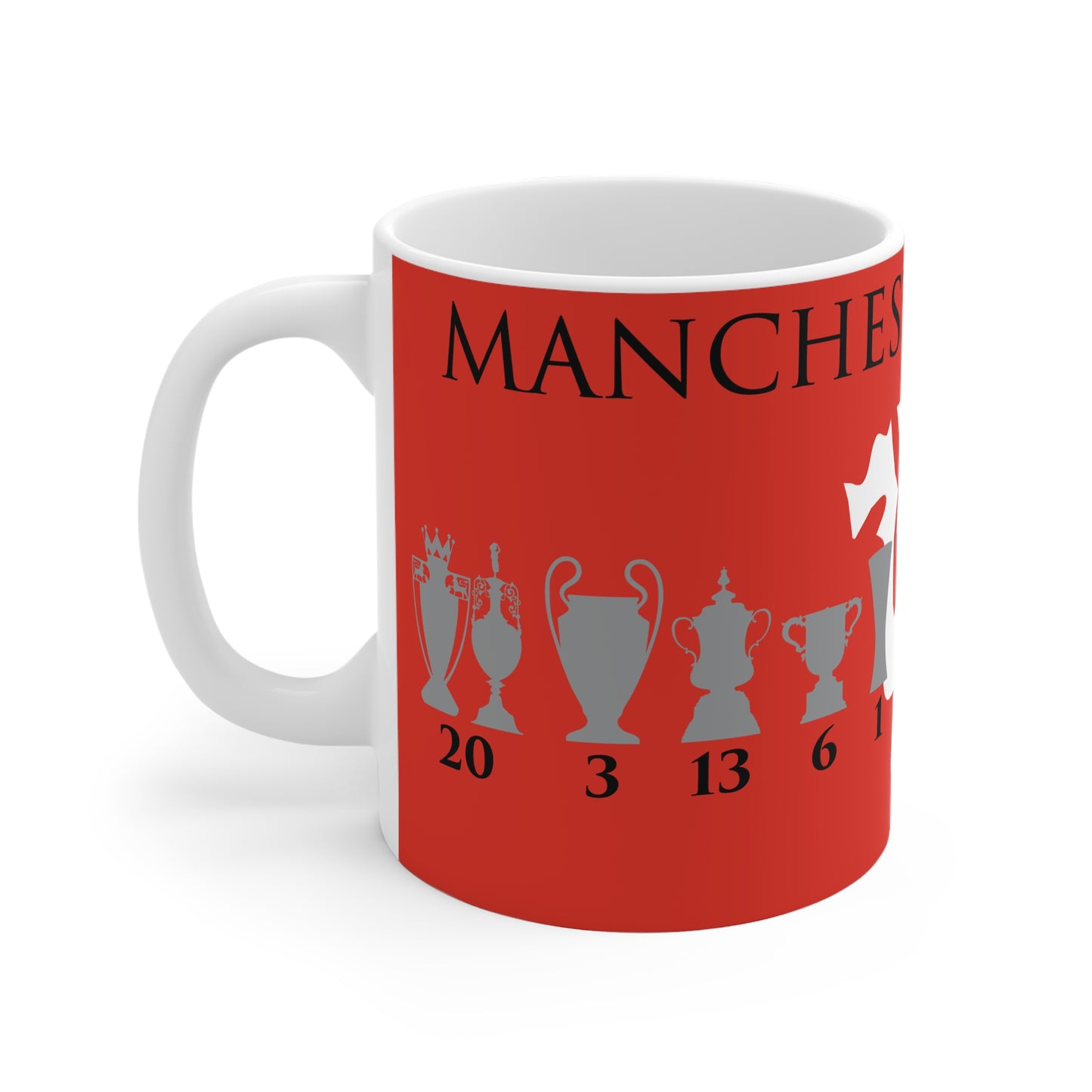 Manchester United Trophies & White Devil Mug - Red