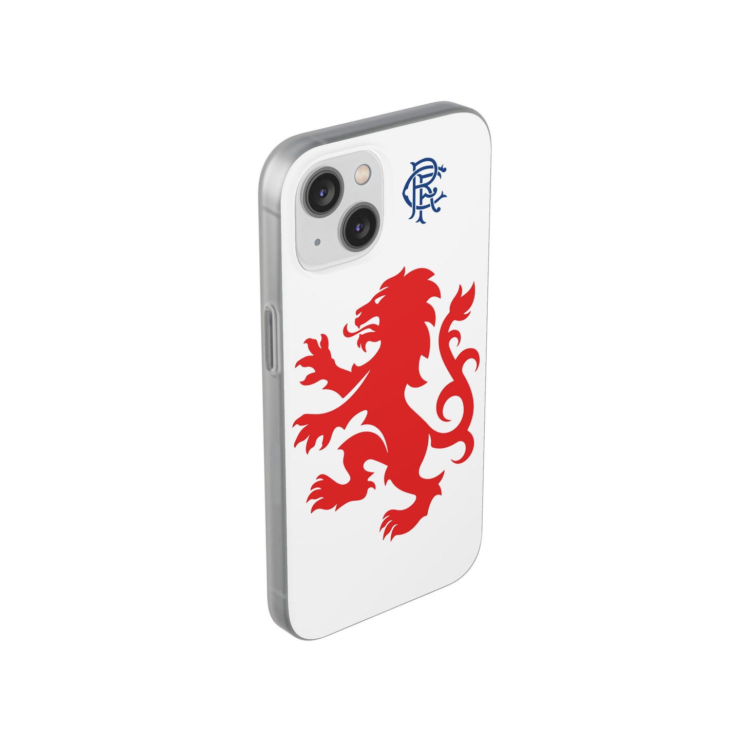 Rangers Lion & Monogram White iPhone Flexi Case - iPhone 16, 15, 14, Plus/Pro/Pro Max