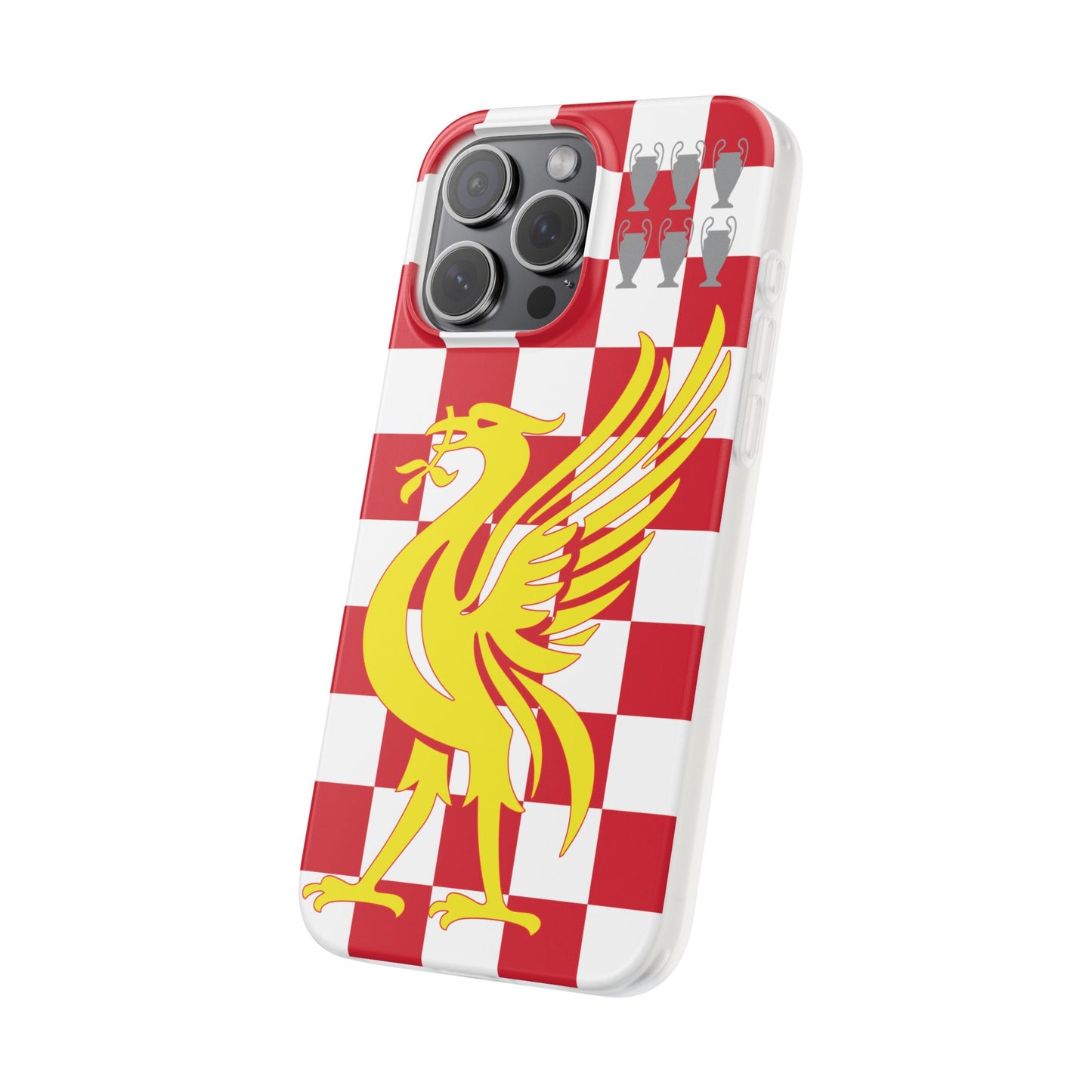 Liverpool Red & White Chequered iPhone Flexi Case - iPhone 16, 15, 14, Plus/Pro/Pro Max