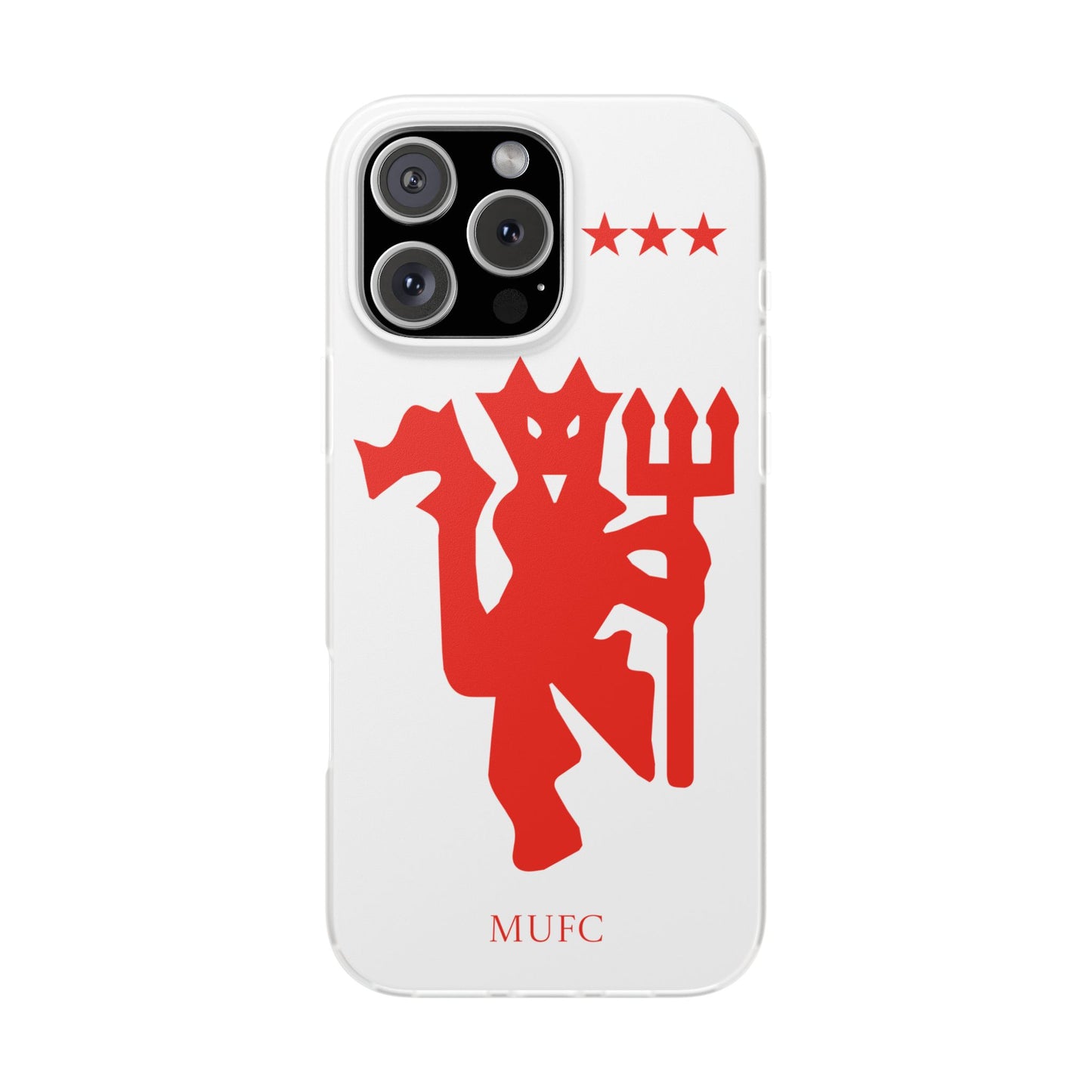 Manchester United iPhone Flexi Case - iPhone 16, 15, 14, Plus/Pro/Pro Max - White