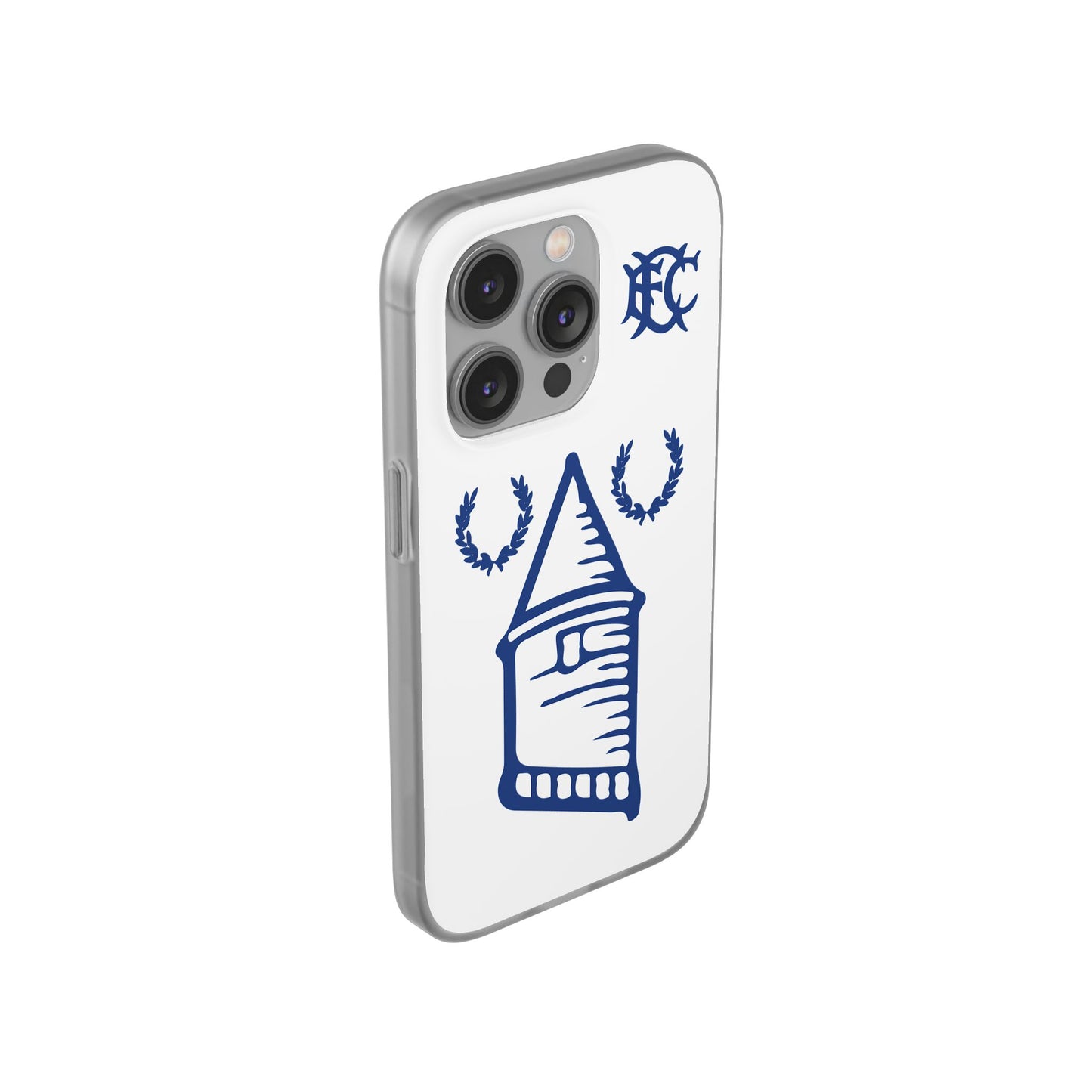 Everton Tower & Monogram White iPhone Flexi Case - iPhone 16, 15, 14 Plus/Pro/Pro Max