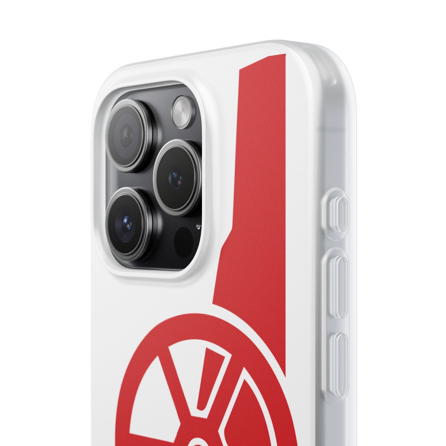 Arsenal Cannon White iPhone Flexi Case - iPhone 16, 15, 14, Plus/Pro/Pro Max