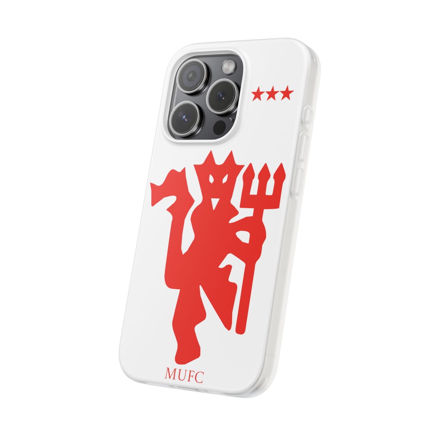 Manchester United iPhone Flexi Case - iPhone 16, 15, 14, Plus/Pro/Pro Max - White