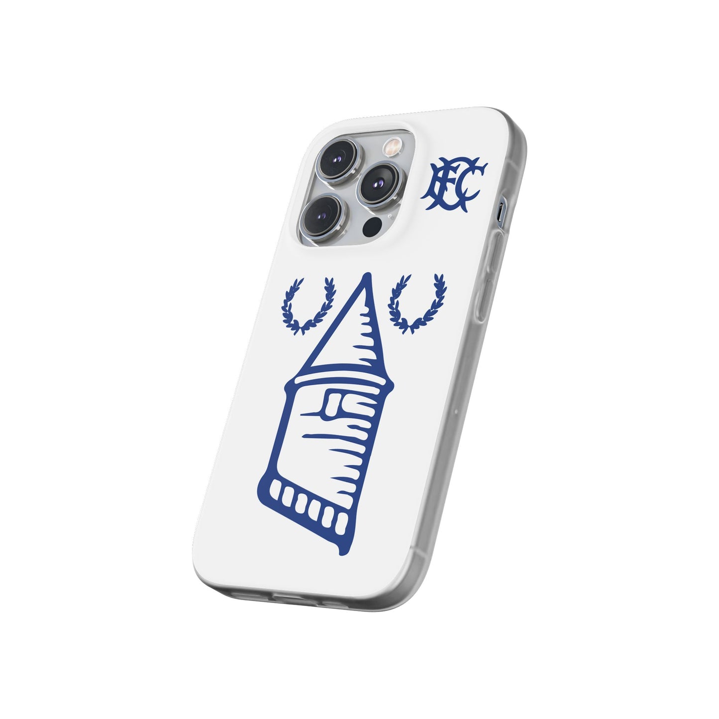 Everton Tower & Monogram White iPhone Flexi Case - iPhone 16, 15, 14 Plus/Pro/Pro Max