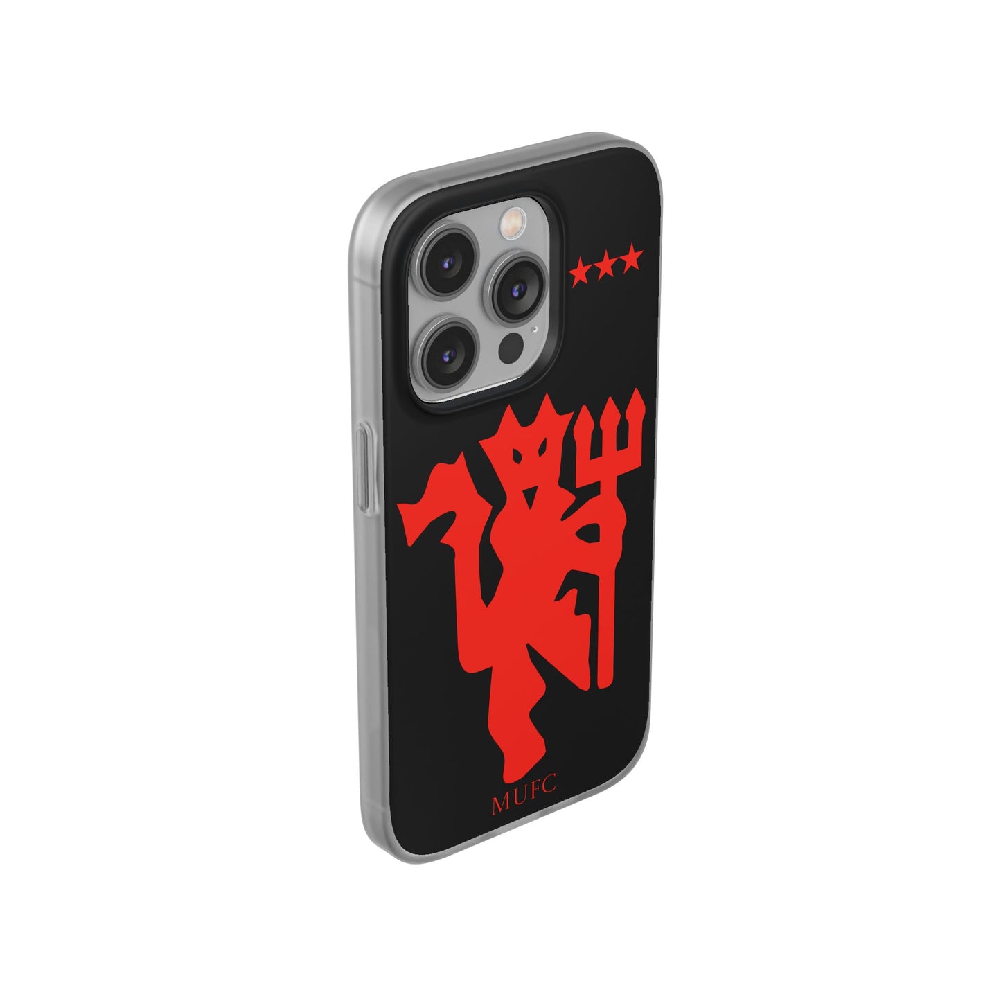 Manchester United iPhone Flexi Case - iPhone 16, 15, 14, Plus/Pro/Pro Max - Black