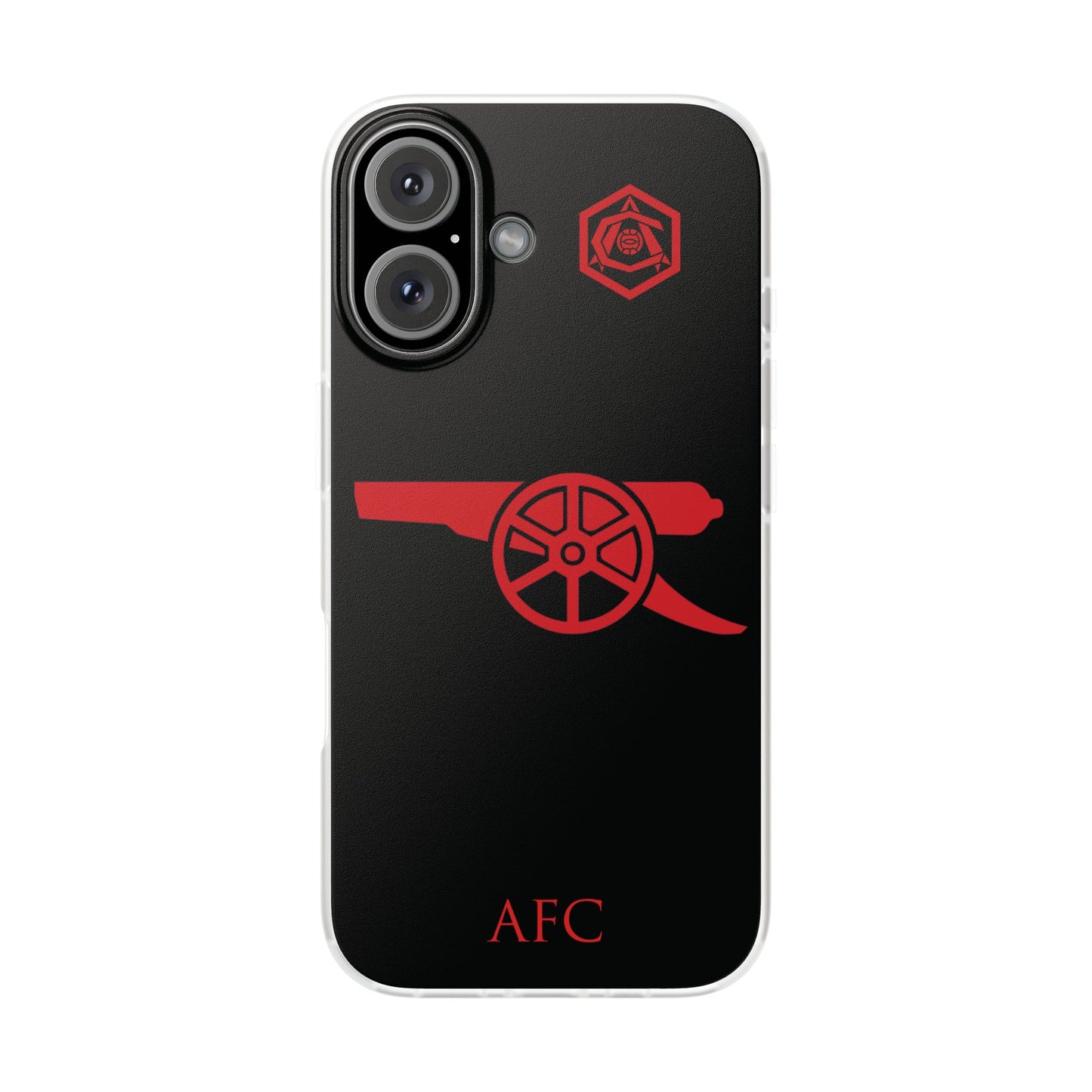 Arsenal Cannon & Monogram Black iPhone Flexi Case - iPhone 16, 15, 14, Plus/Pro/Pro Max