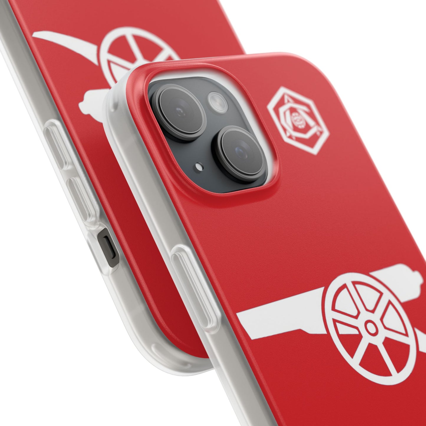 Arsenal Cannon & Monogram Red iPhone Flexi Case - iPhone 16, 15, 14, Plus/Pro/Pro Max