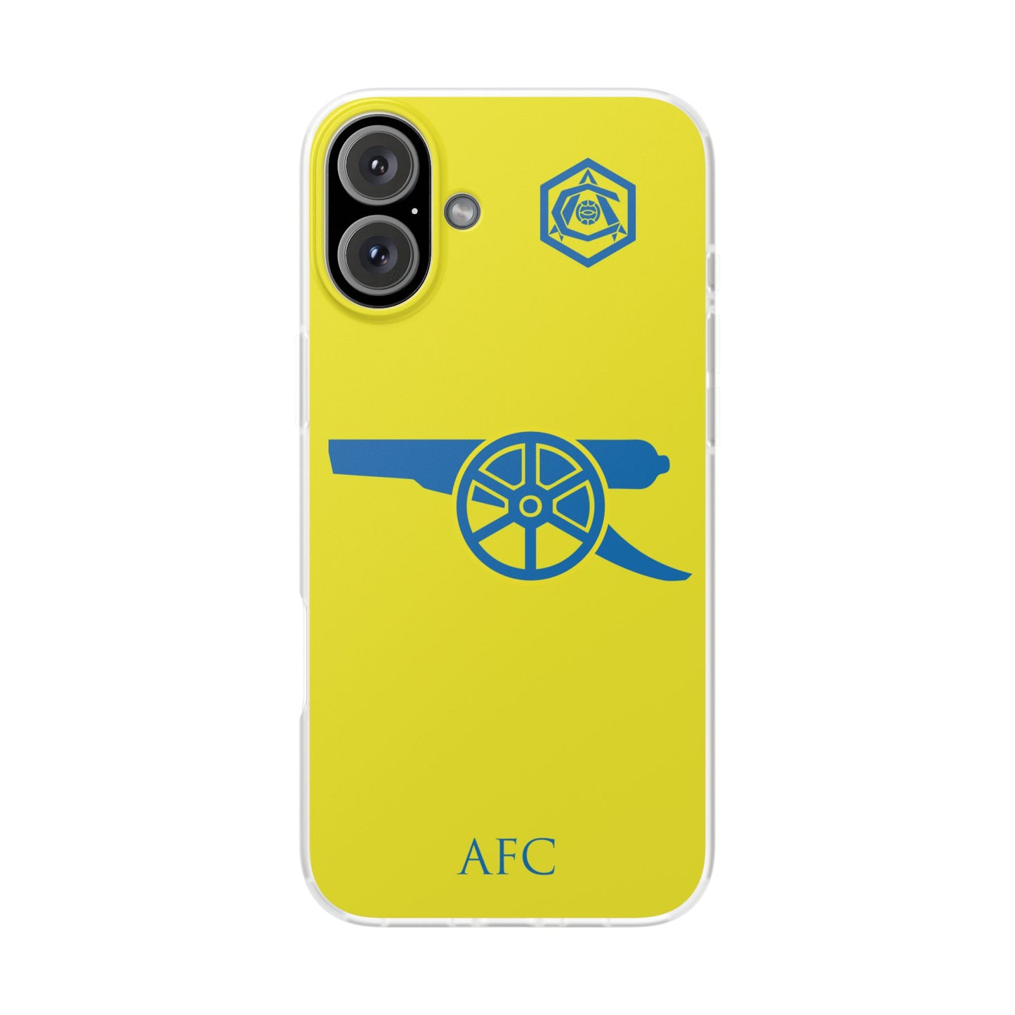 Arsenal Cannon & Monogram Yellow iPhone Flexi Case - iPhone 16, 15, 14, Plus/Pro/Pro Max