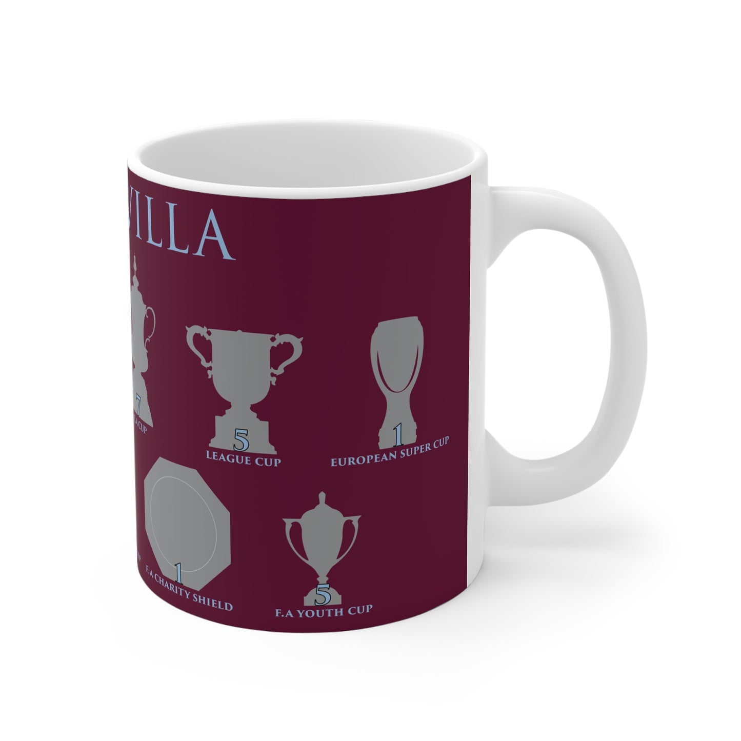 Aston Villa Trophies Mug UPDATED - Claret