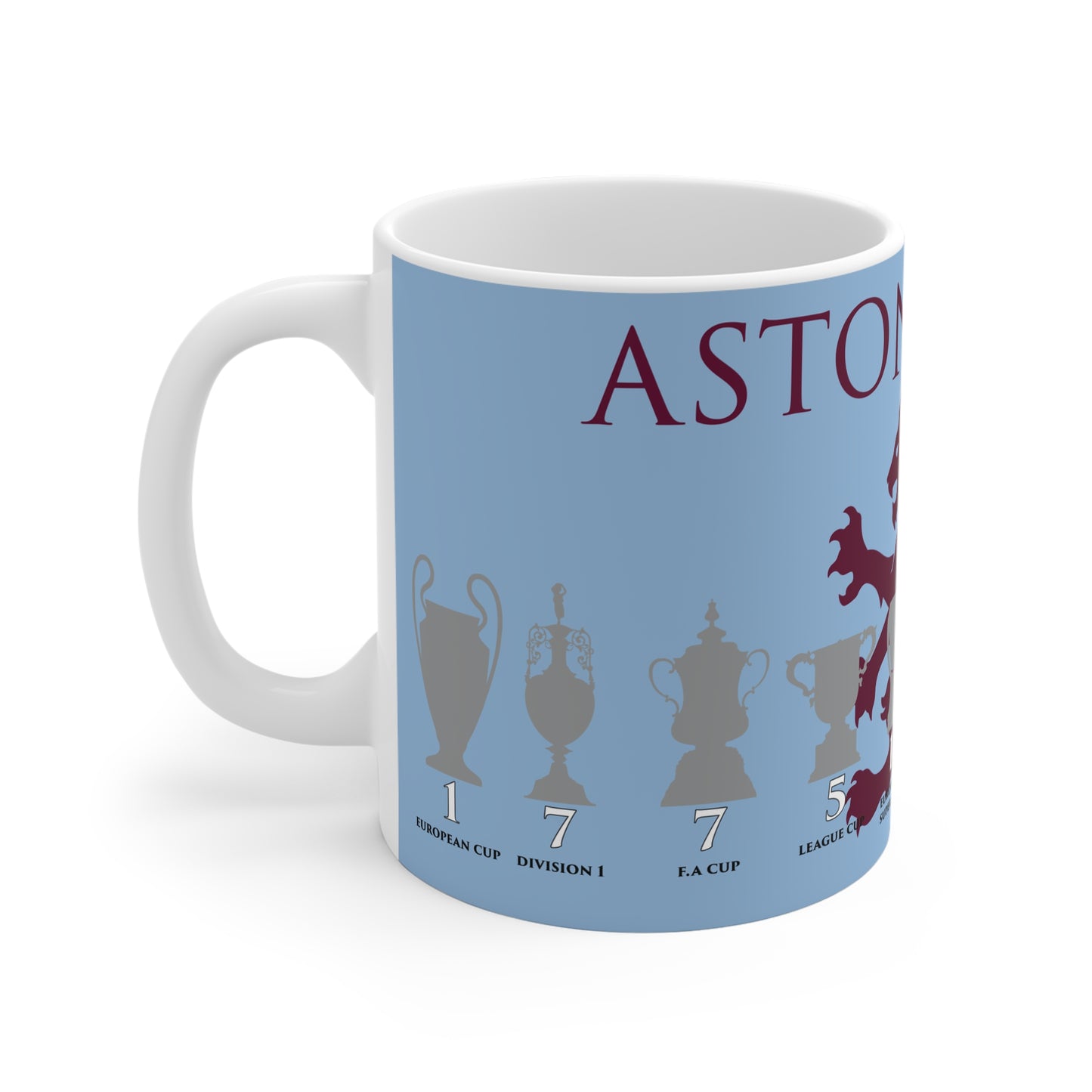 Aston Villa Trophies & Lion Mug - Blue