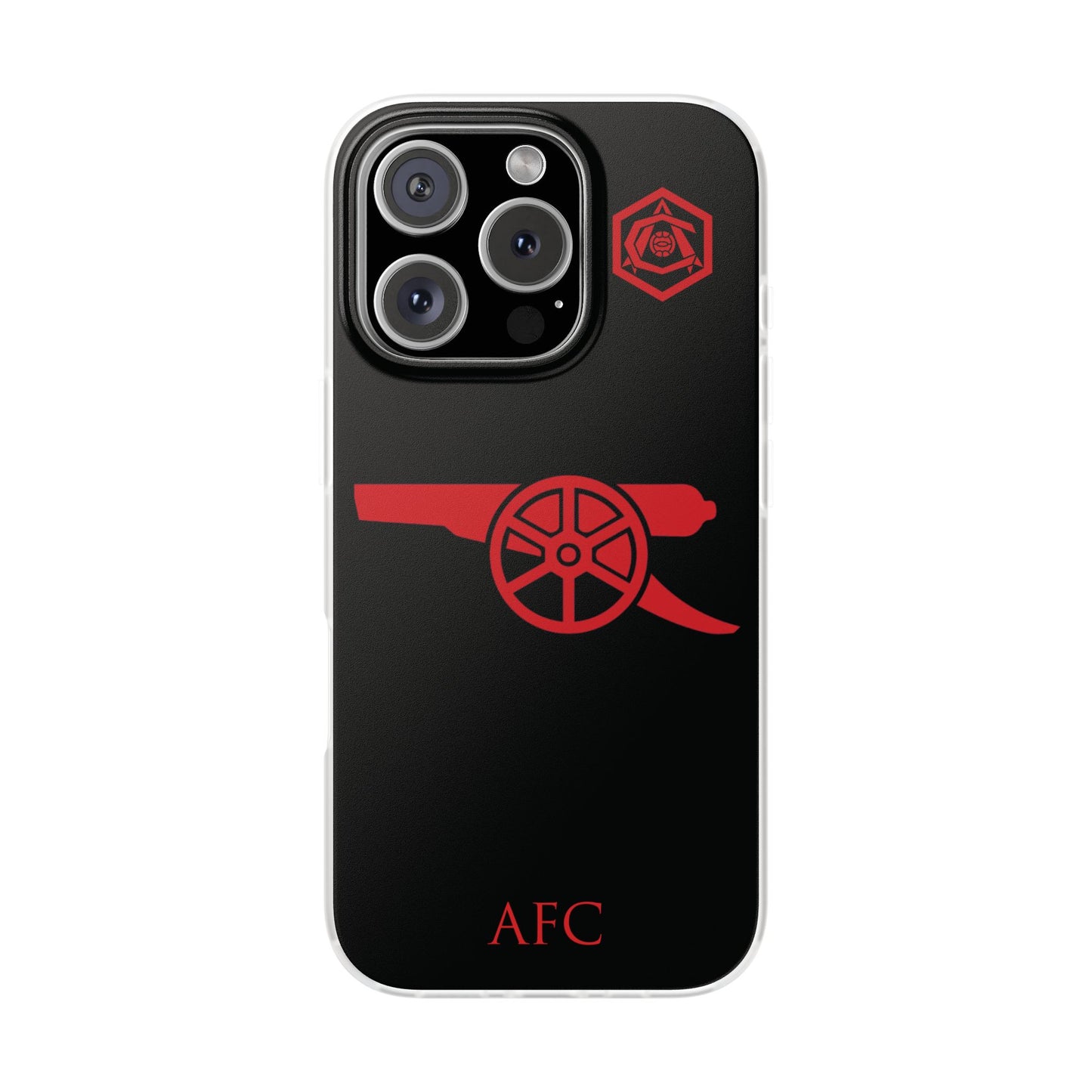 Arsenal Cannon & Monogram Black iPhone Flexi Case - iPhone 16, 15, 14, Plus/Pro/Pro Max