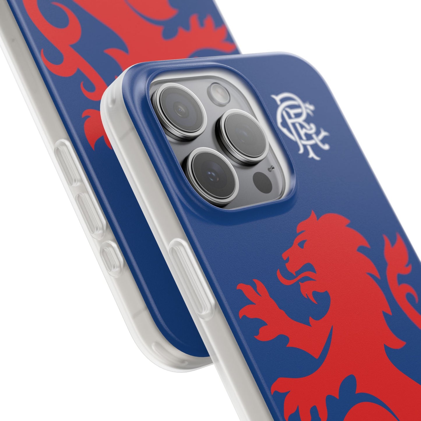 Rangers Lion & Monogram Blue iPhone Flexi Case - iPhone 16, 15, 14, Plus/Pro/Pro Max