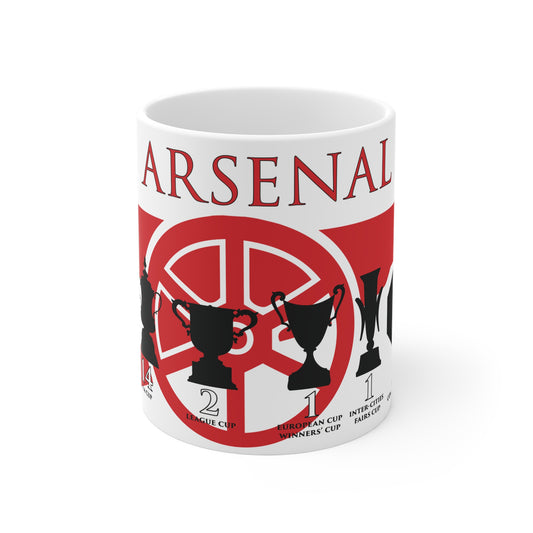 Arsenal Trophies Mug UPDATED - White - Red Cannon