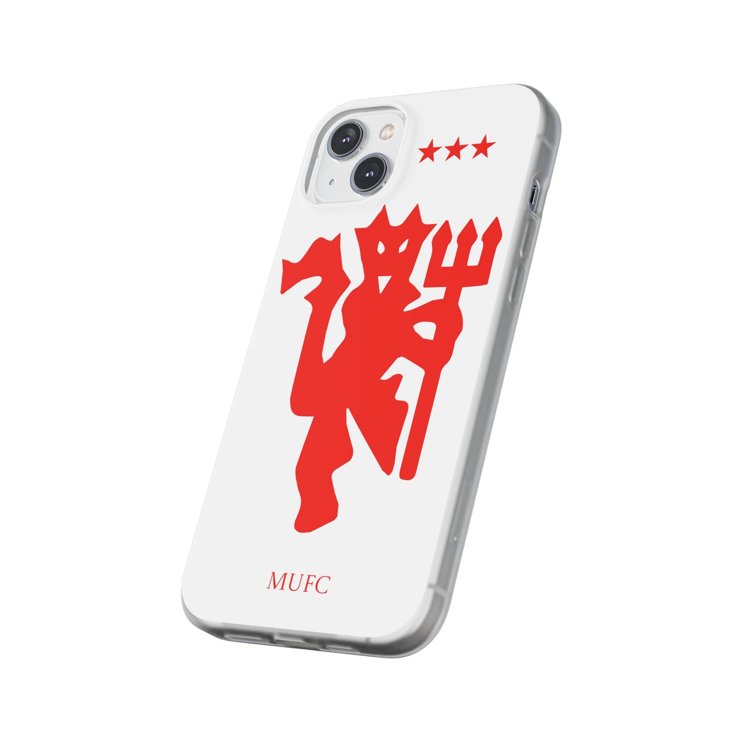 Manchester United iPhone Flexi Case - iPhone 16, 15, 14, Plus/Pro/Pro Max - White