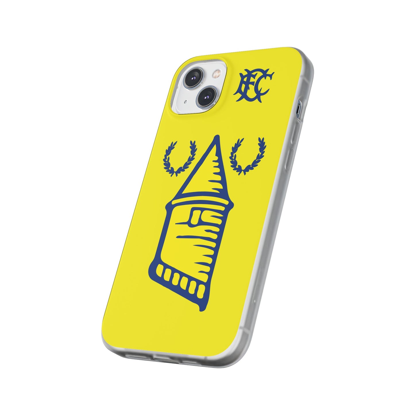 Everton Tower & Monogram Yellow iPhone Flexi Case - iPhone 16, 15, 14, Plus/Pro/Pro Max