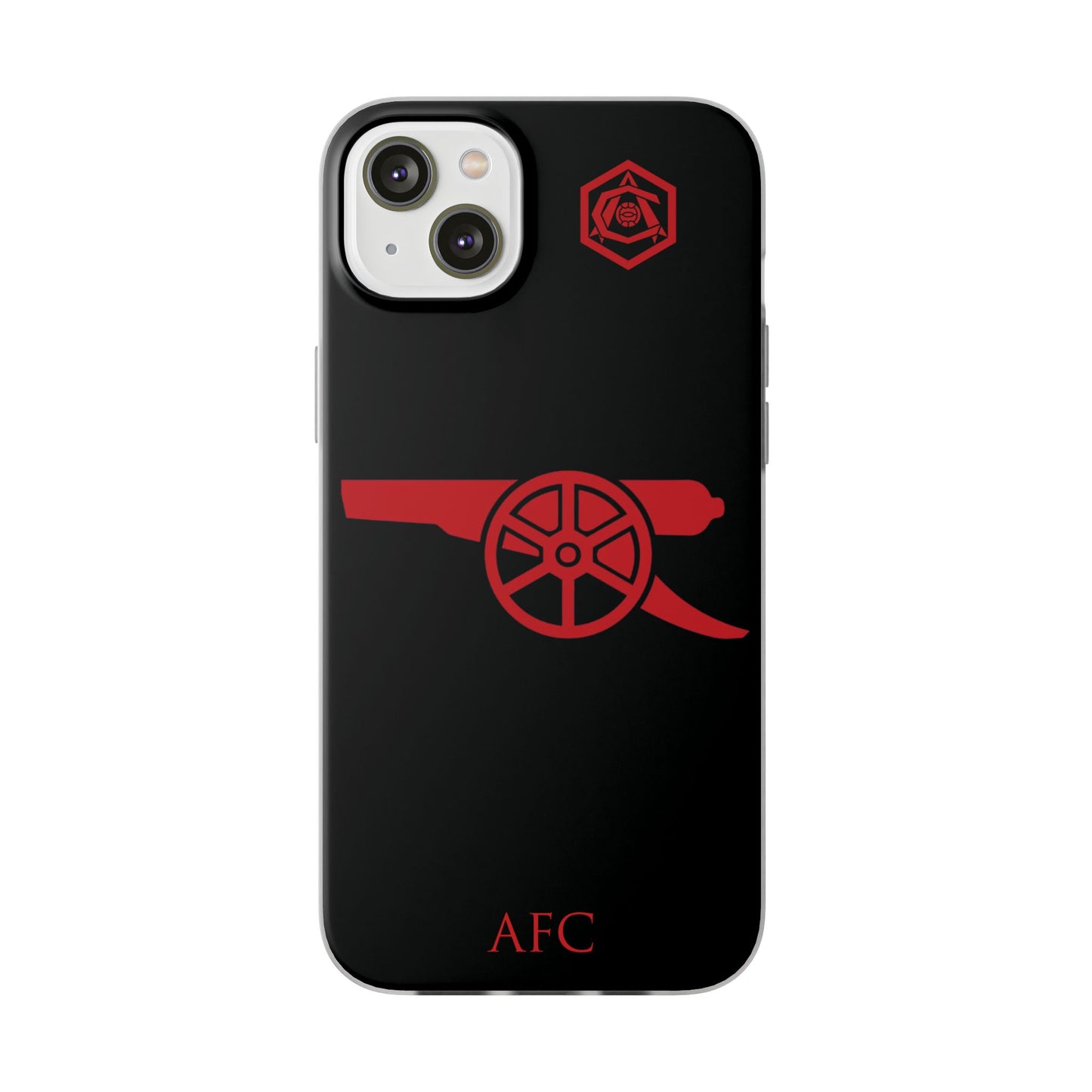 Arsenal Cannon & Monogram Black iPhone Flexi Case - iPhone 16, 15, 14, Plus/Pro/Pro Max