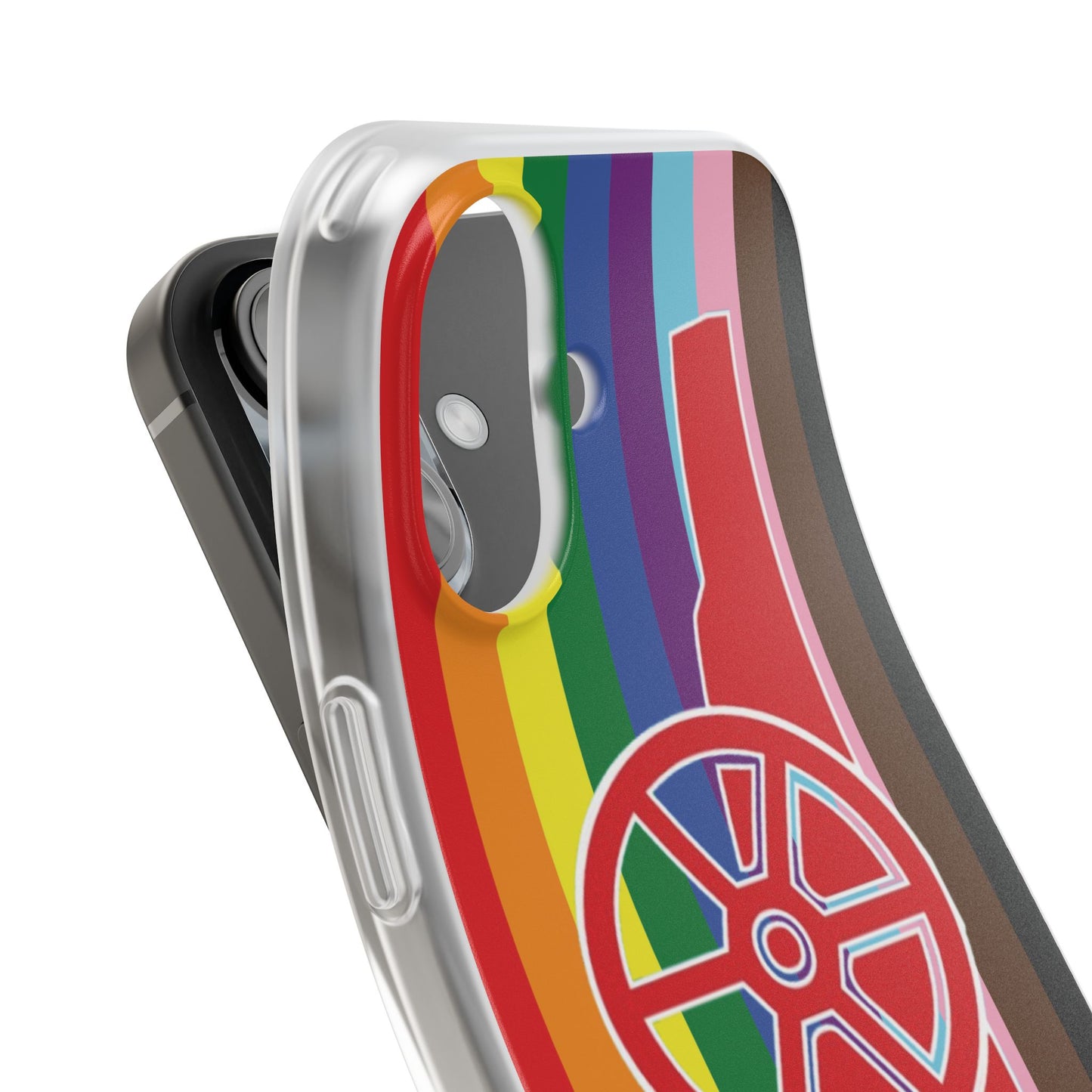 Arsenal Cannon Rainbow iPhone Flexi Case - iPhone 16, 15, 14, Plus/Pro/Pro Max