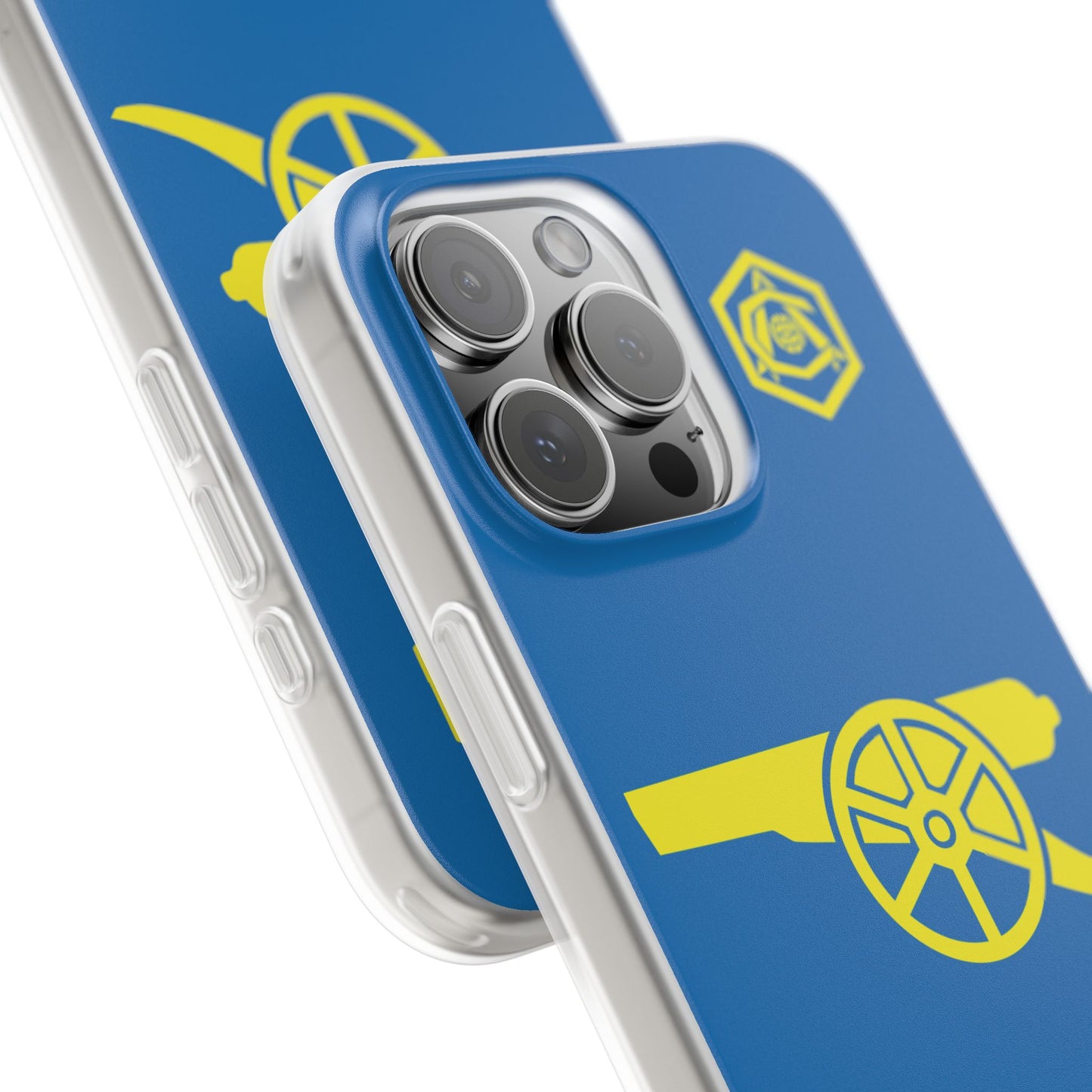 Arsenal Cannon & Monogram Blue iPhone Flexi Case - iPhone 16, 15, 14. Plus/Pro/Pro Max