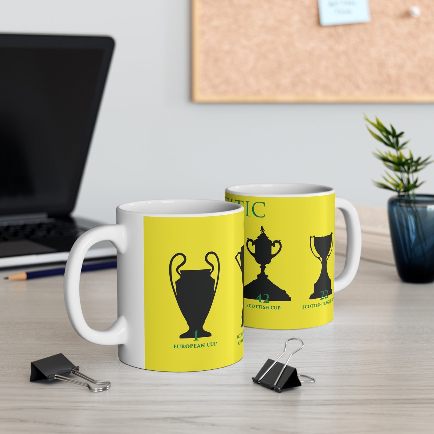 Celtic Trophies Mug - Yellow