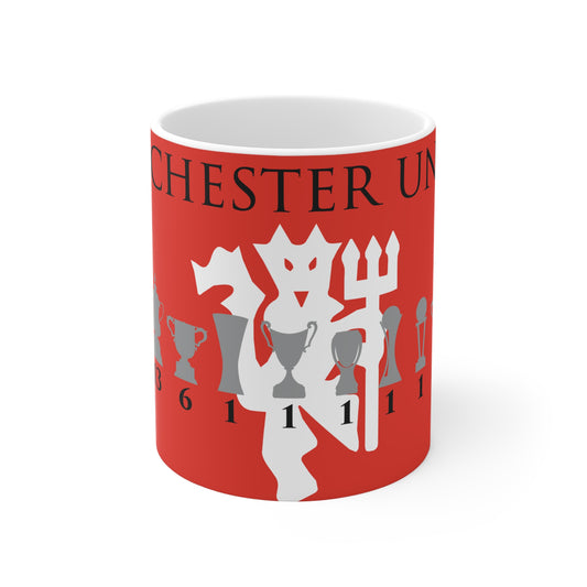 Manchester United Trophies & White Devil Mug - Red