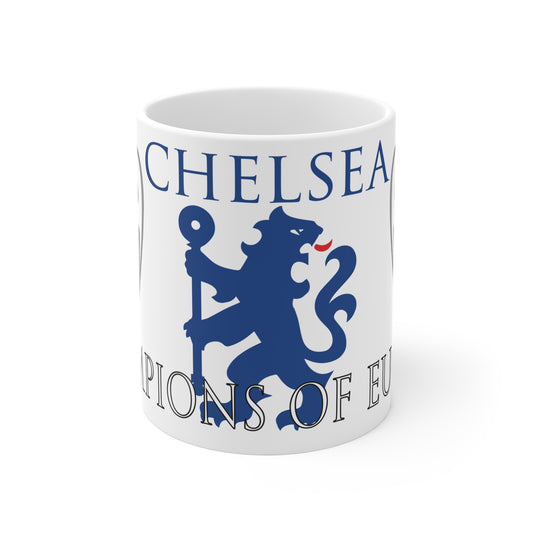 Chelsea Champions of Europe Mug - White