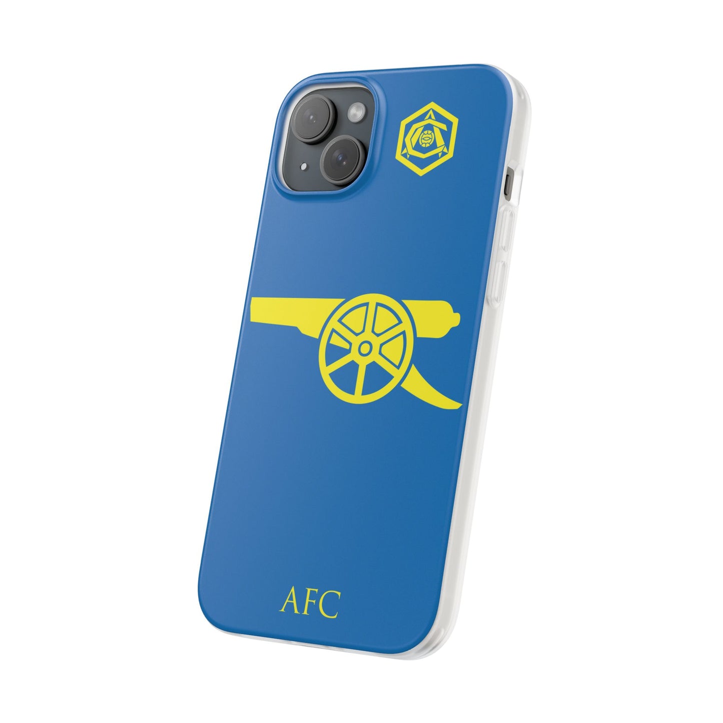 Arsenal Cannon & Monogram Blue iPhone Flexi Case - iPhone 16, 15, 14. Plus/Pro/Pro Max