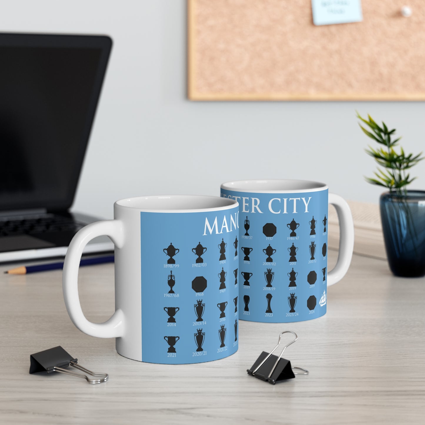 Manchester City Trophies Collection Mug - Blue