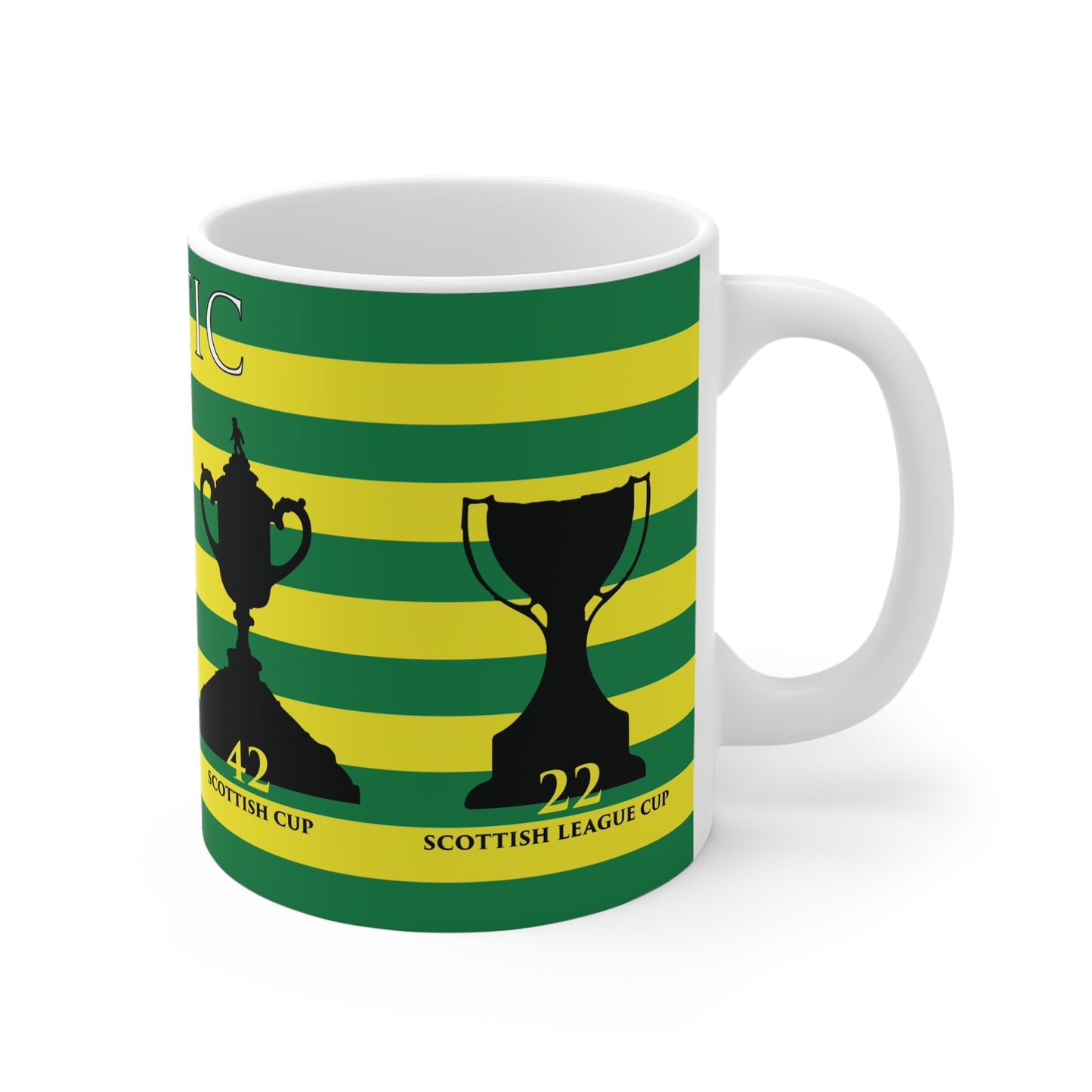 Celtic Trophies Mug - Hoops - Yellow