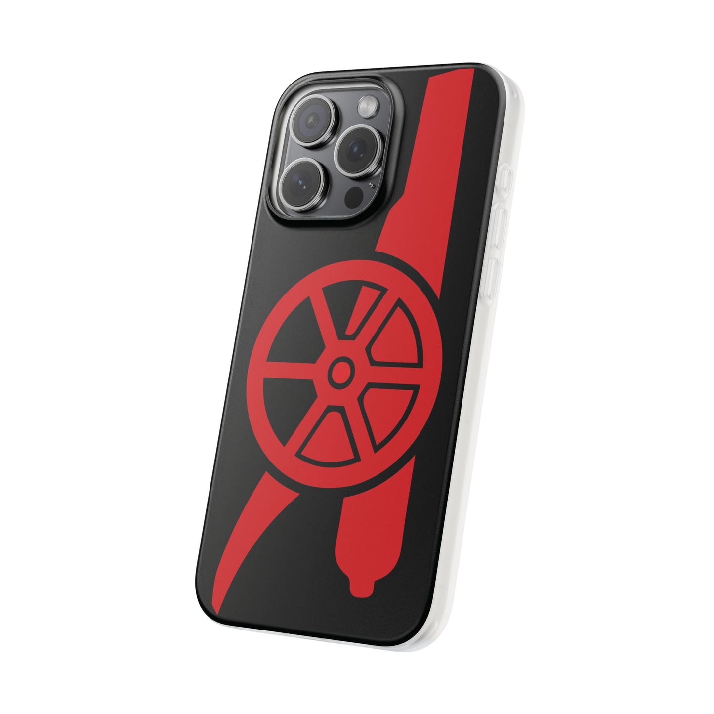 Arsenal Cannon Black iPhone Flexi Case - iPhone 16, 15, 14, Plus/Pro/Pro Max