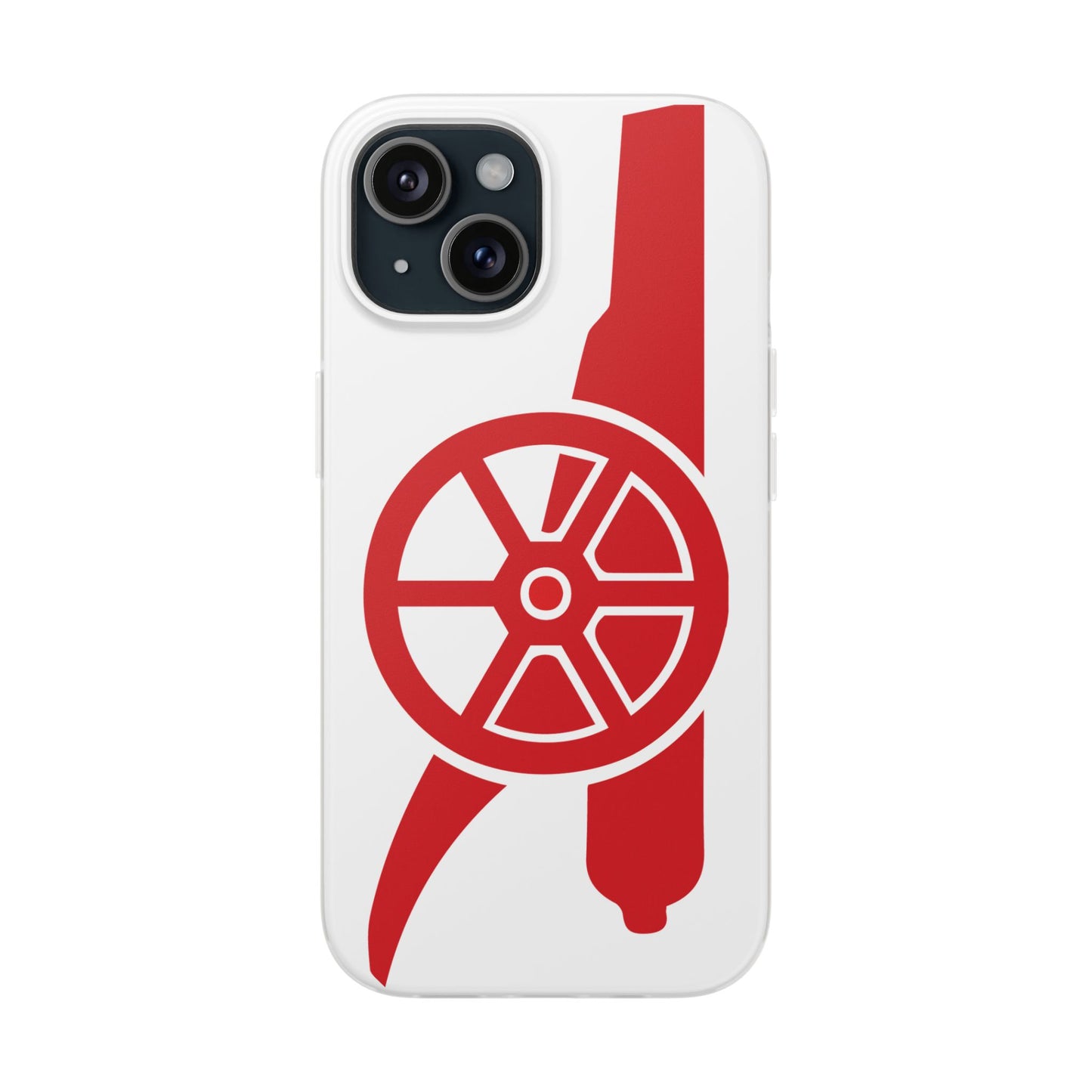 Arsenal Cannon White iPhone Flexi Case - iPhone 16, 15, 14, Plus/Pro/Pro Max