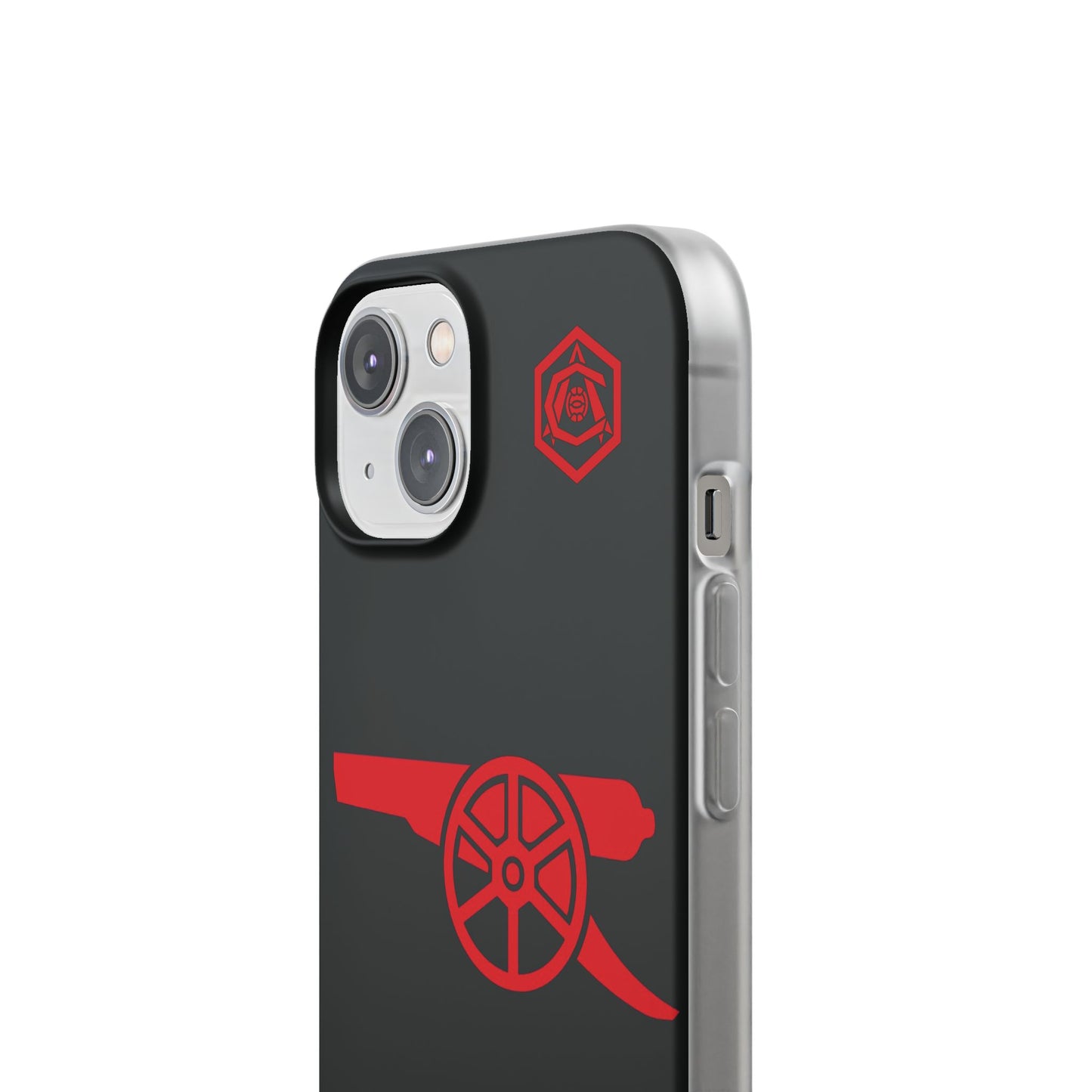 Arsenal Cannon & Monogram Black iPhone Flexi Case - iPhone 16, 15, 14, Plus/Pro/Pro Max