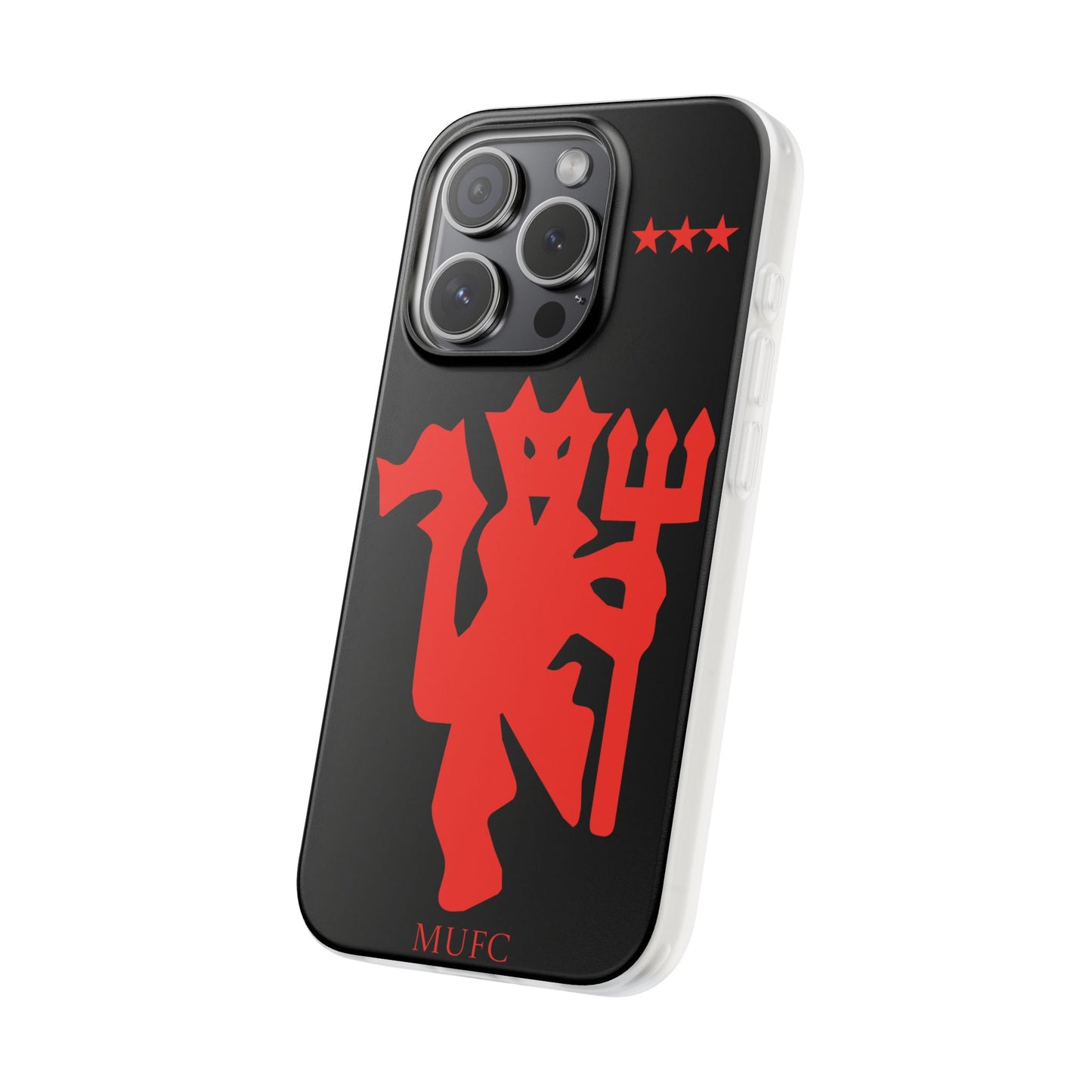 Manchester United iPhone Flexi Case - iPhone 16, 15, 14, Plus/Pro/Pro Max - Black