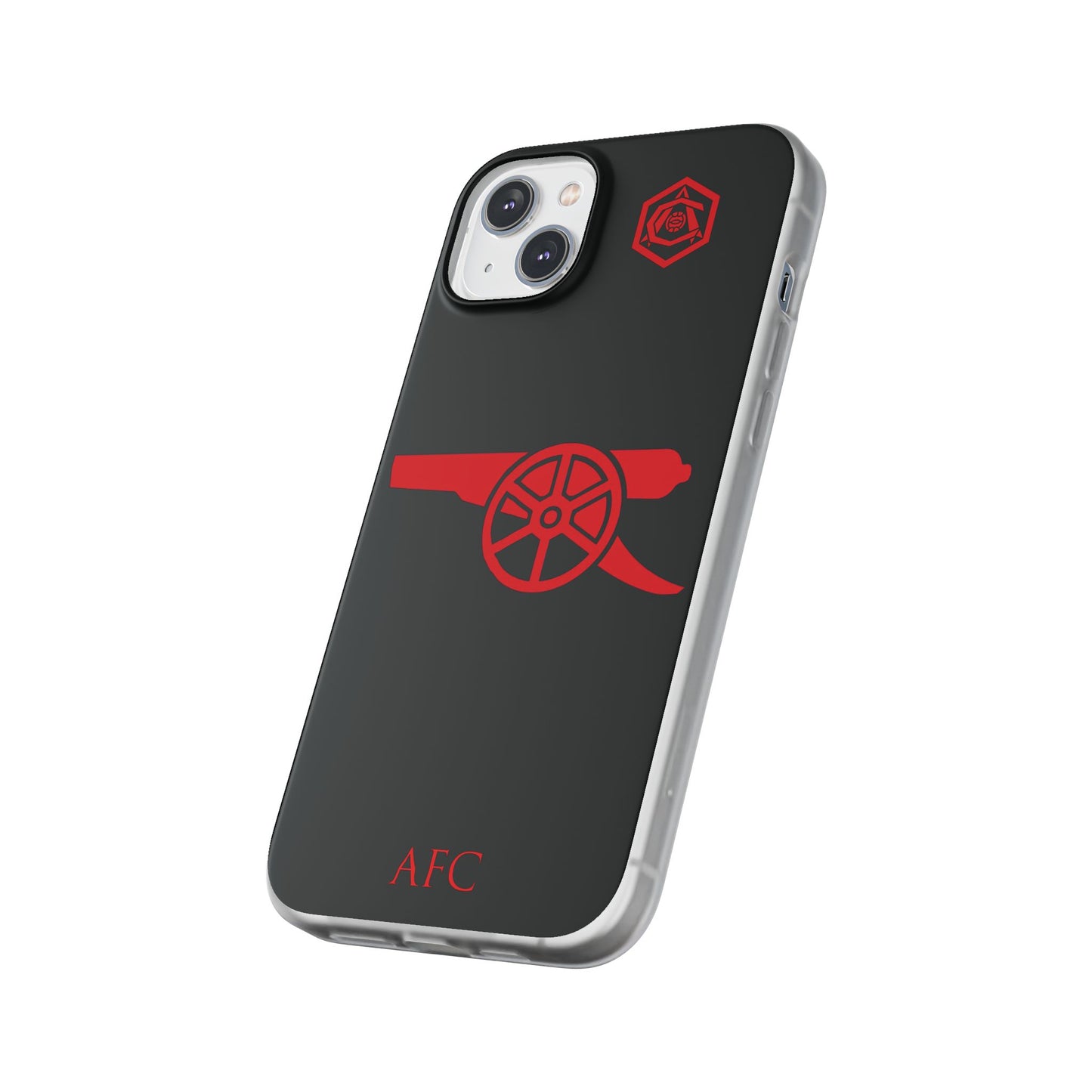 Arsenal Cannon & Monogram Black iPhone Flexi Case - iPhone 16, 15, 14, Plus/Pro/Pro Max