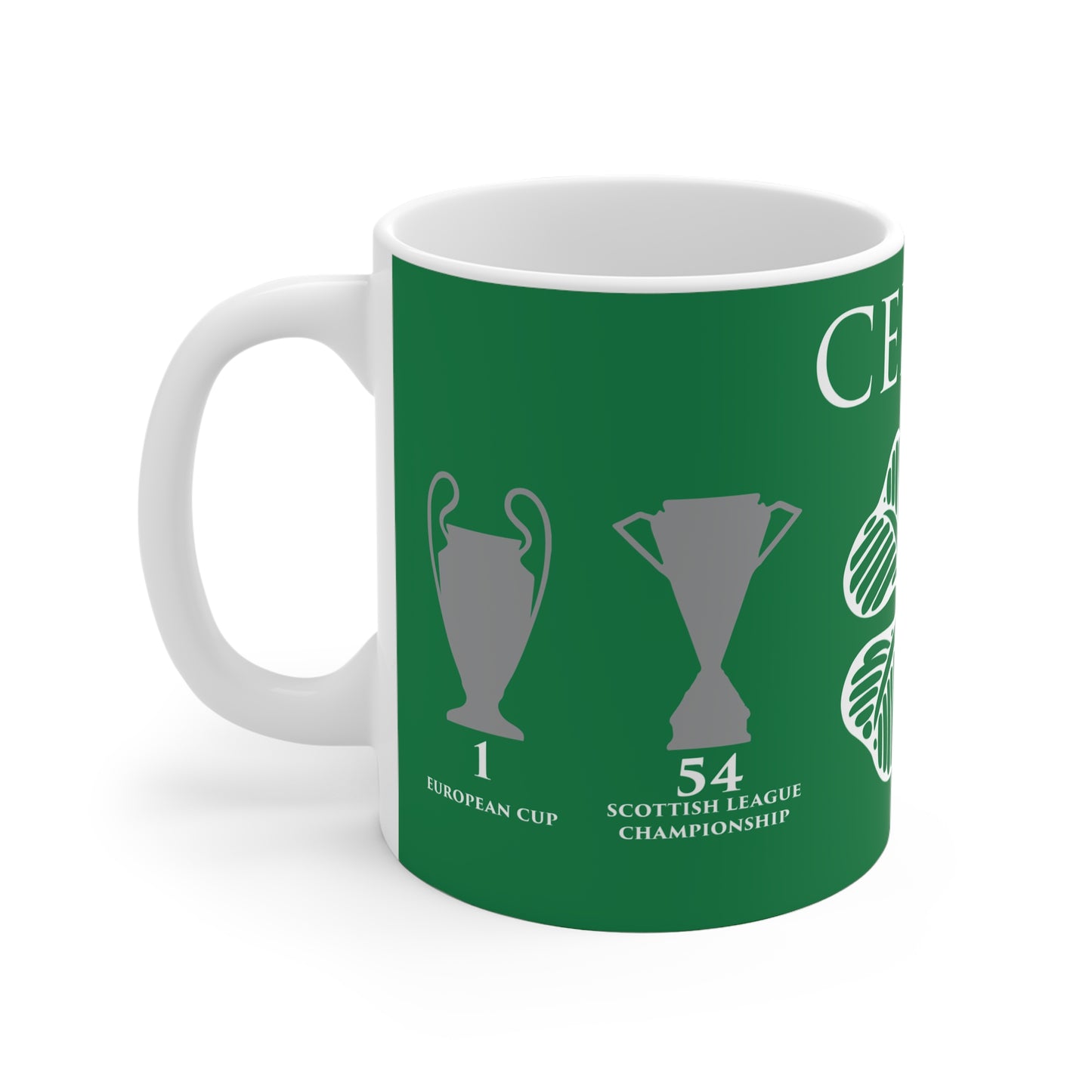 Celtic Trophies & Clover Mug - Green