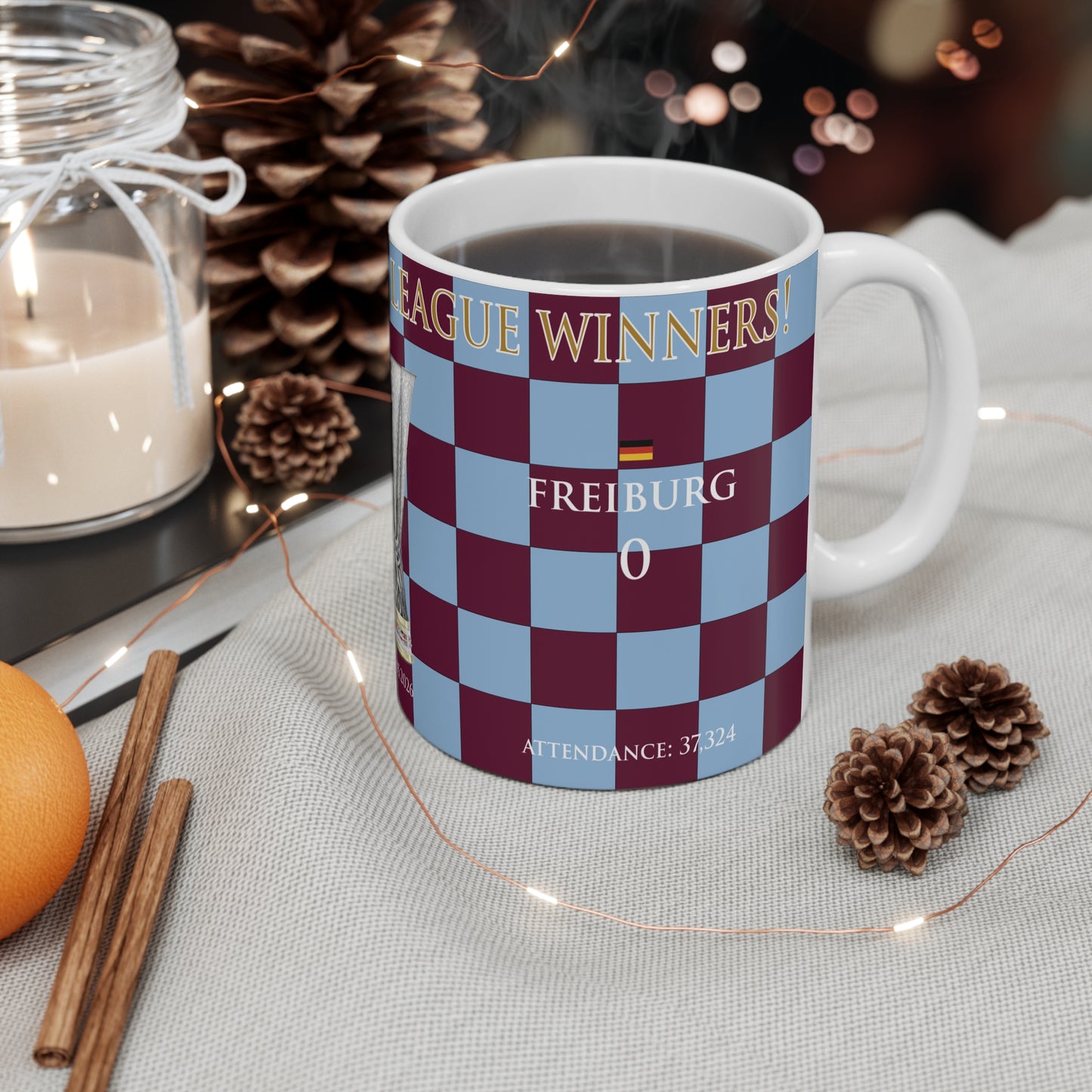 Aston Villa Europa League Winners Mug - Chequered