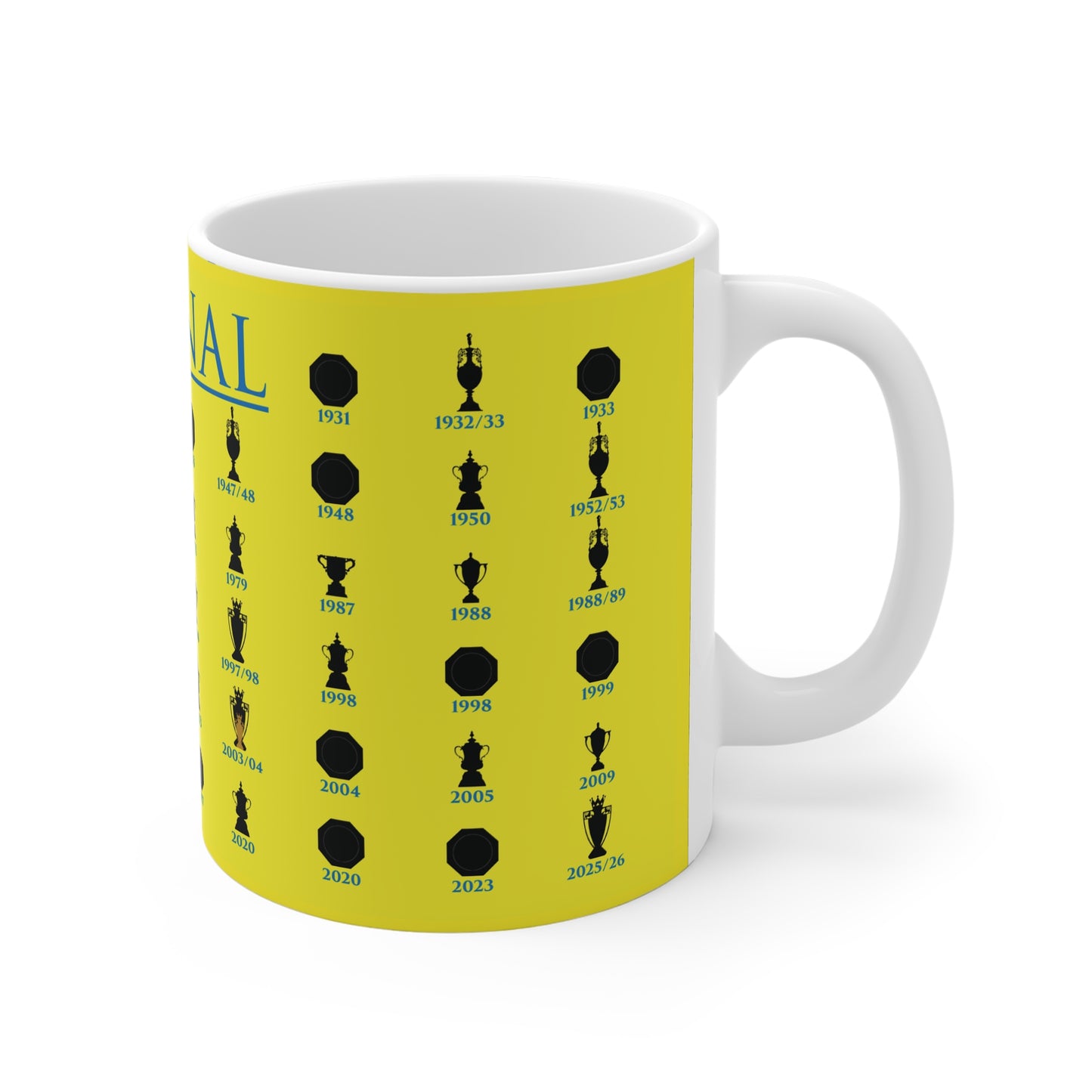 Arsenal Trophies Collection Mug UPDATED - Yellow