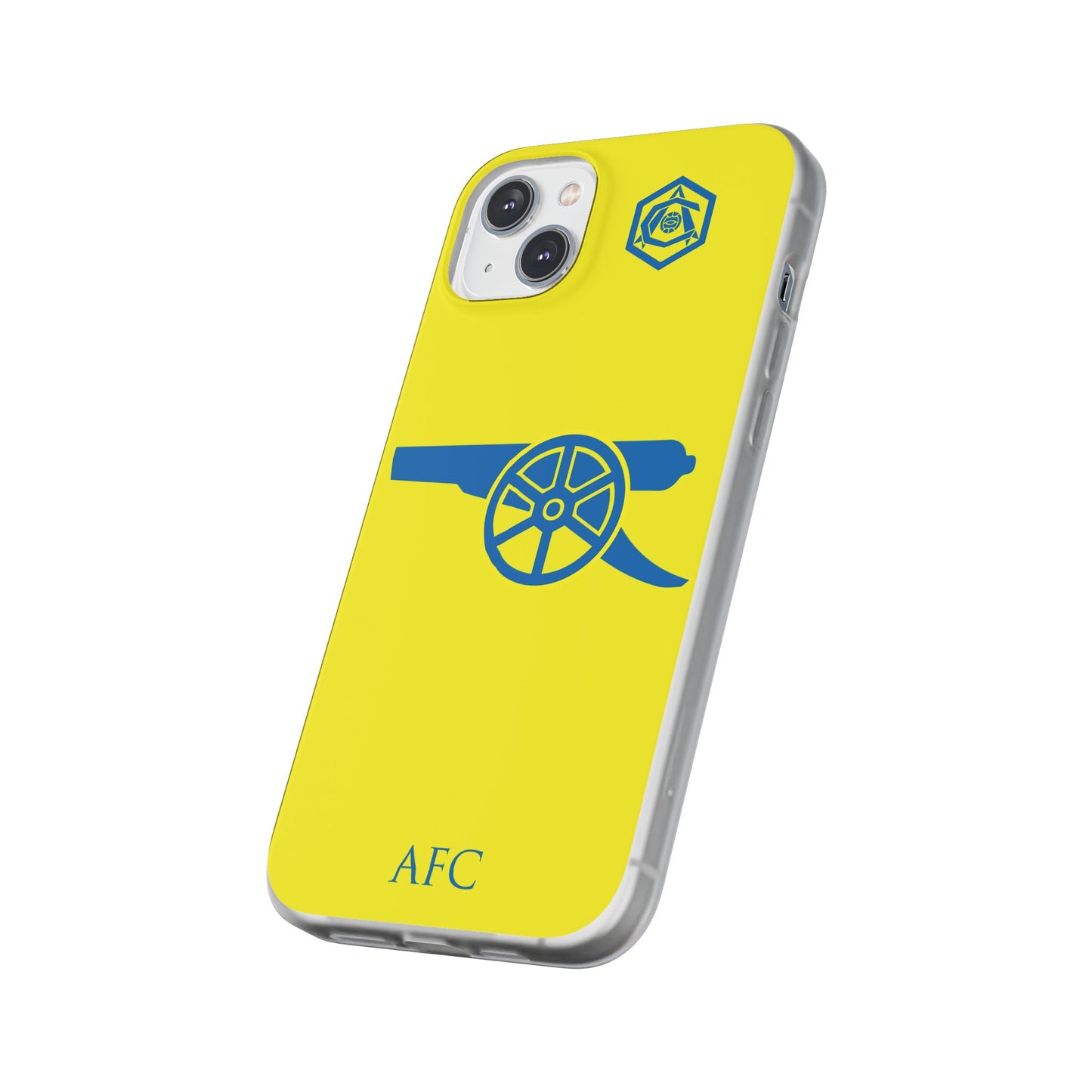 Arsenal Cannon & Monogram Yellow iPhone Flexi Case - iPhone 16, 15, 14, Plus/Pro/Pro Max