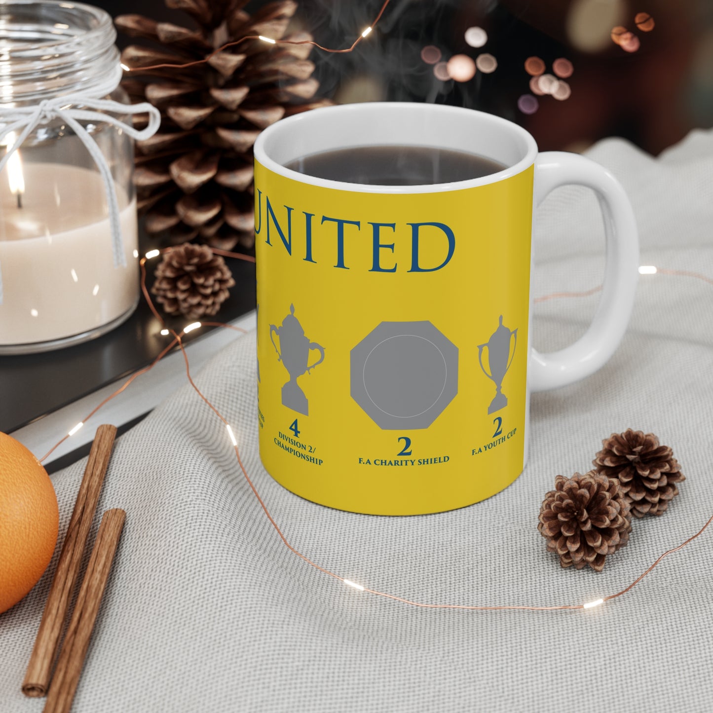 Leeds United Trophies Mug - Yellow