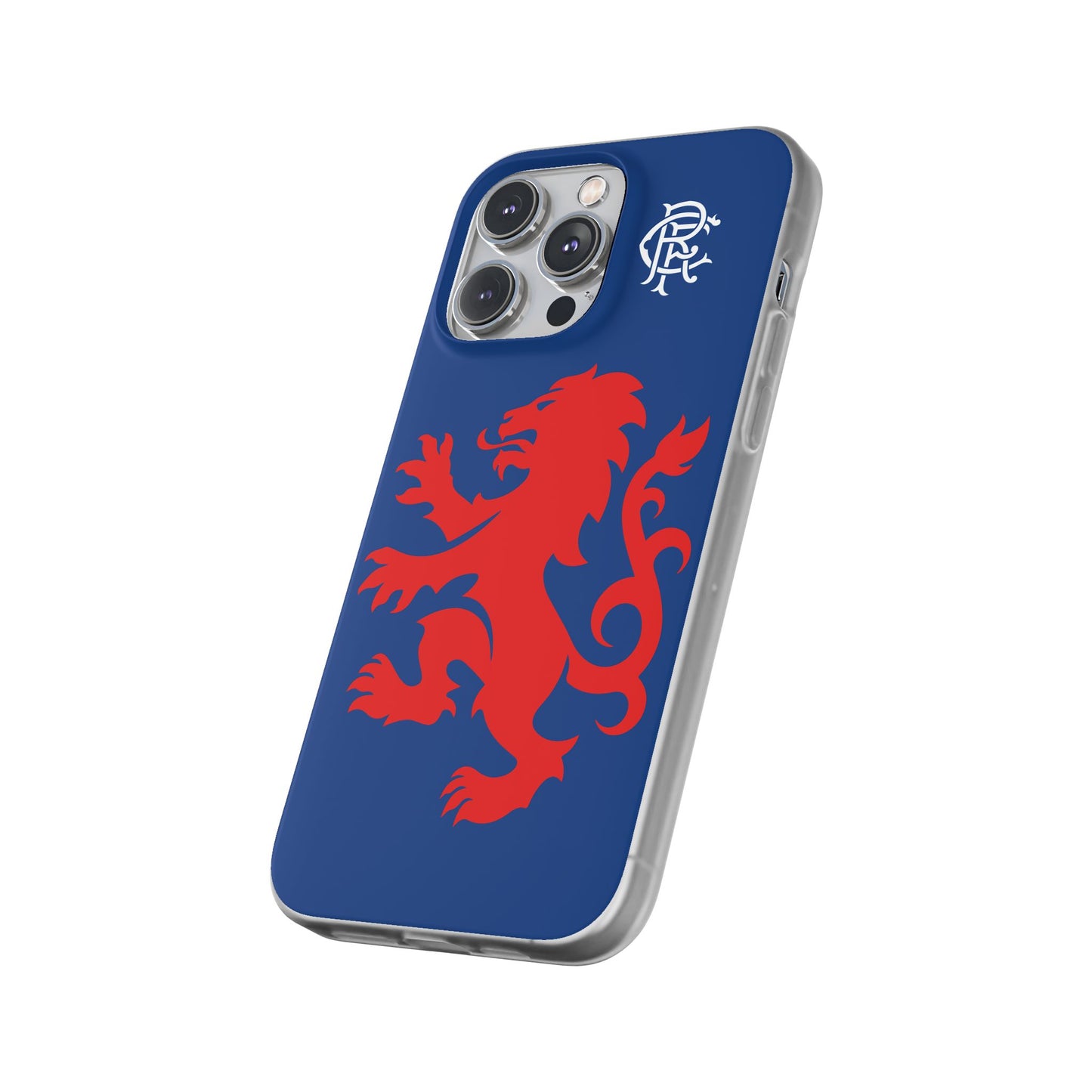 Rangers Lion & Monogram Blue iPhone Flexi Case - iPhone 16, 15, 14, Plus/Pro/Pro Max