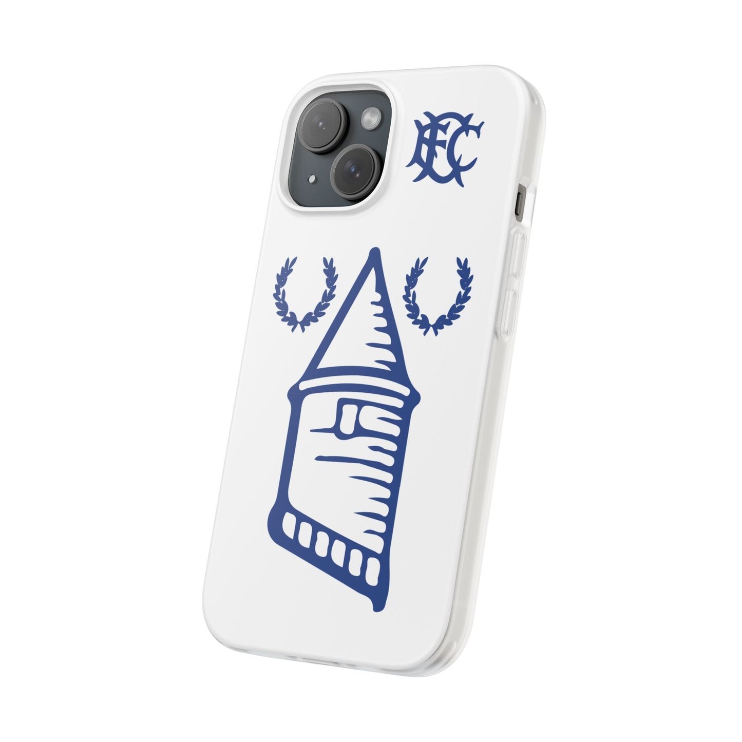 Everton Tower & Monogram White iPhone Flexi Case - iPhone 16, 15, 14 Plus/Pro/Pro Max