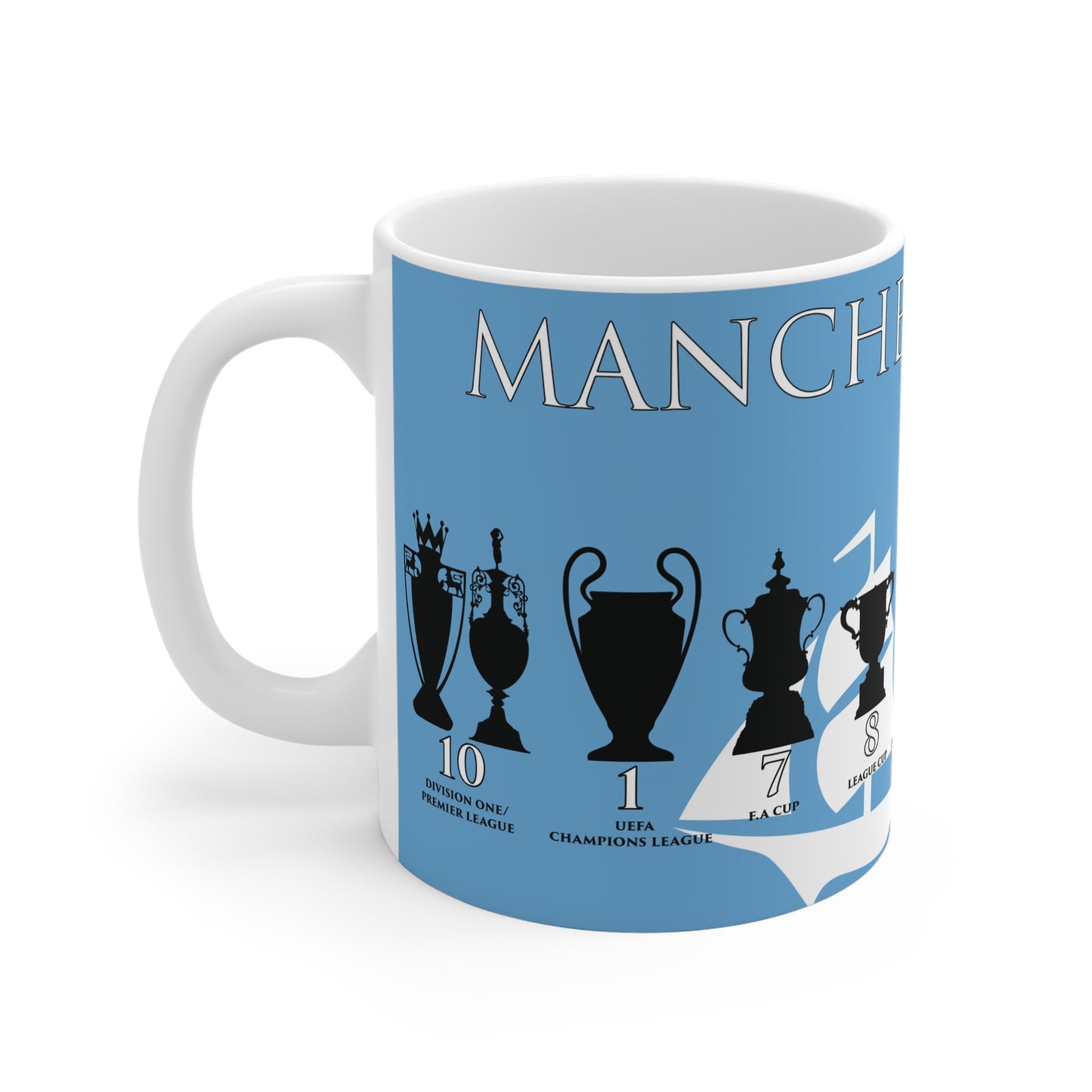 Manchester City Trophies & Ship Mug - Blue