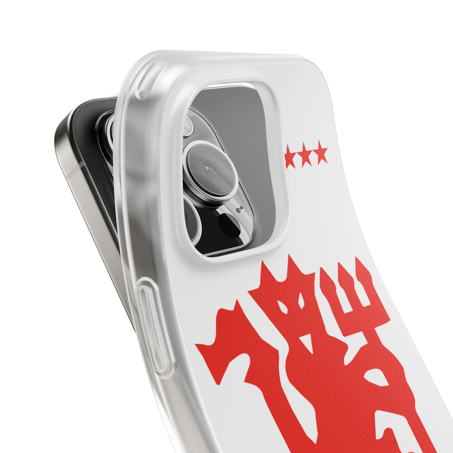 Manchester United iPhone Flexi Case - iPhone 16, 15, 14, Plus/Pro/Pro Max - White