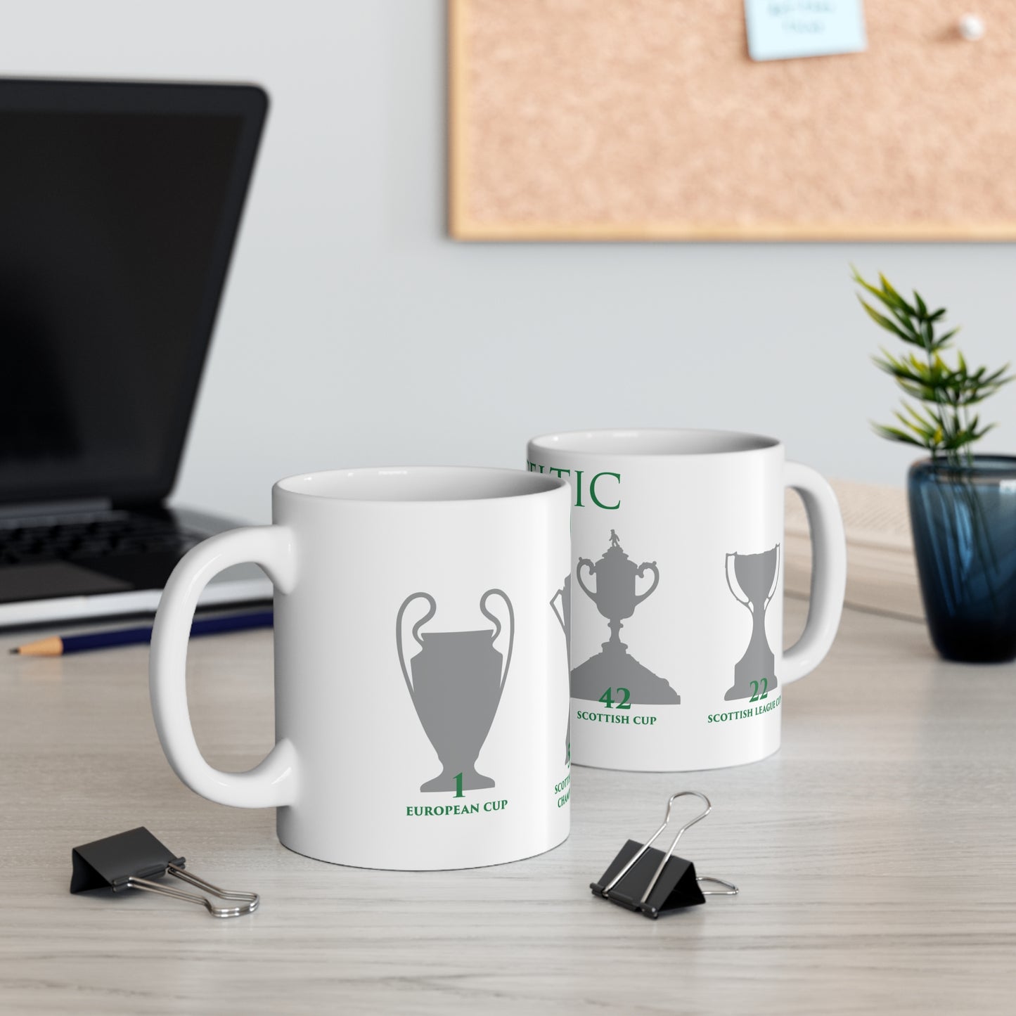 Celtic Trophies Mug - White